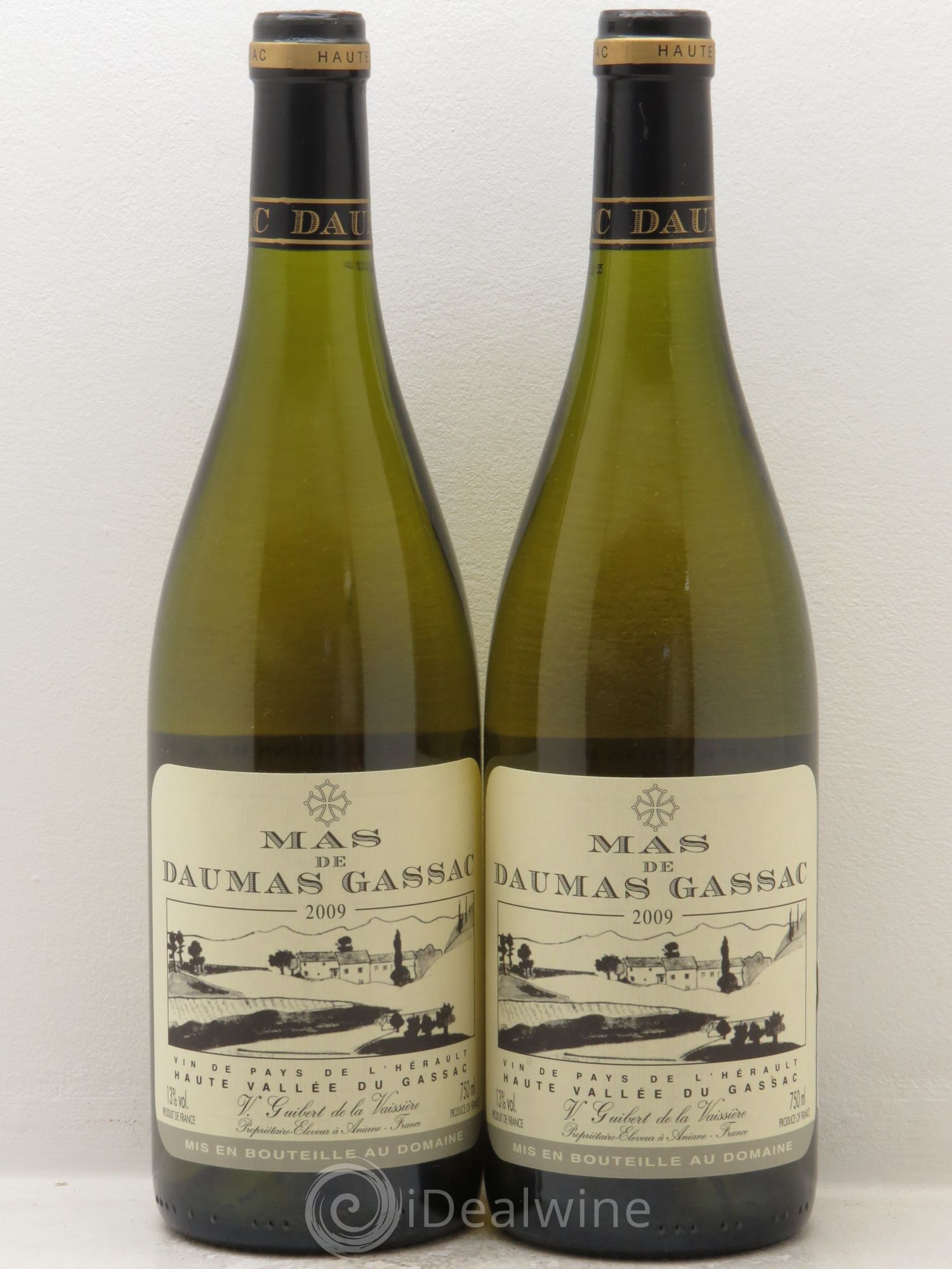 Saint-Guilhem-le-Désert - Cité d'Aniane Mas Daumas Gassac Famille Guibert de La Vaissière 2009 - Lot de 2 bouteilles - 0