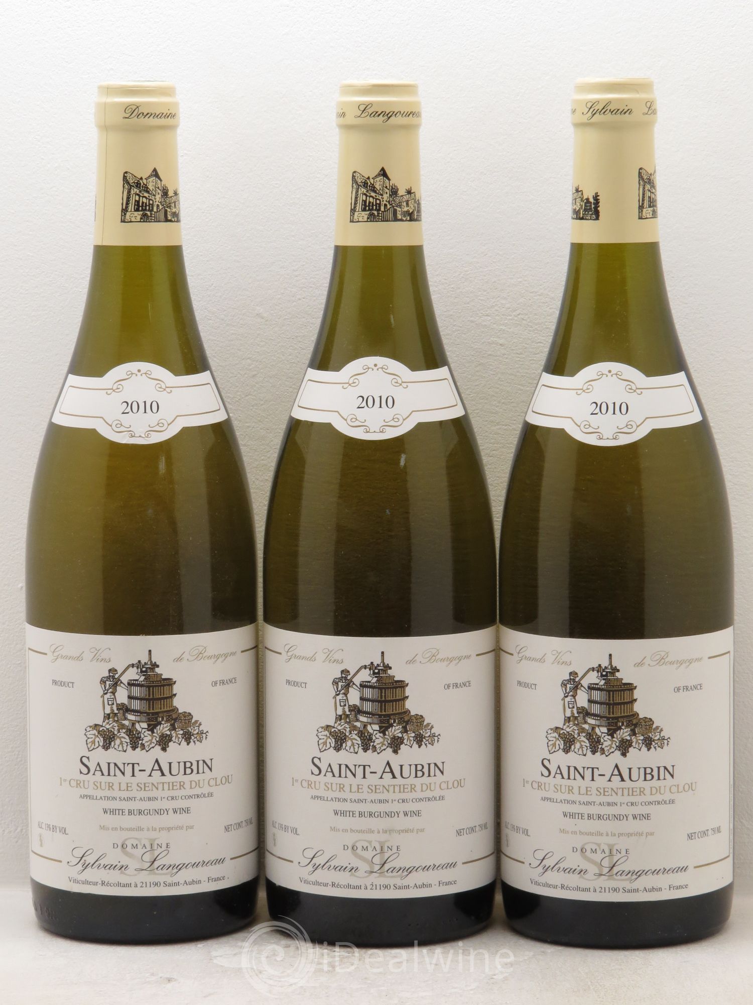 Saint-Aubin 1er Cru Domaine Langoureau Sur le sentier du clou 2010 - Posten von 3 Flaschen - 0