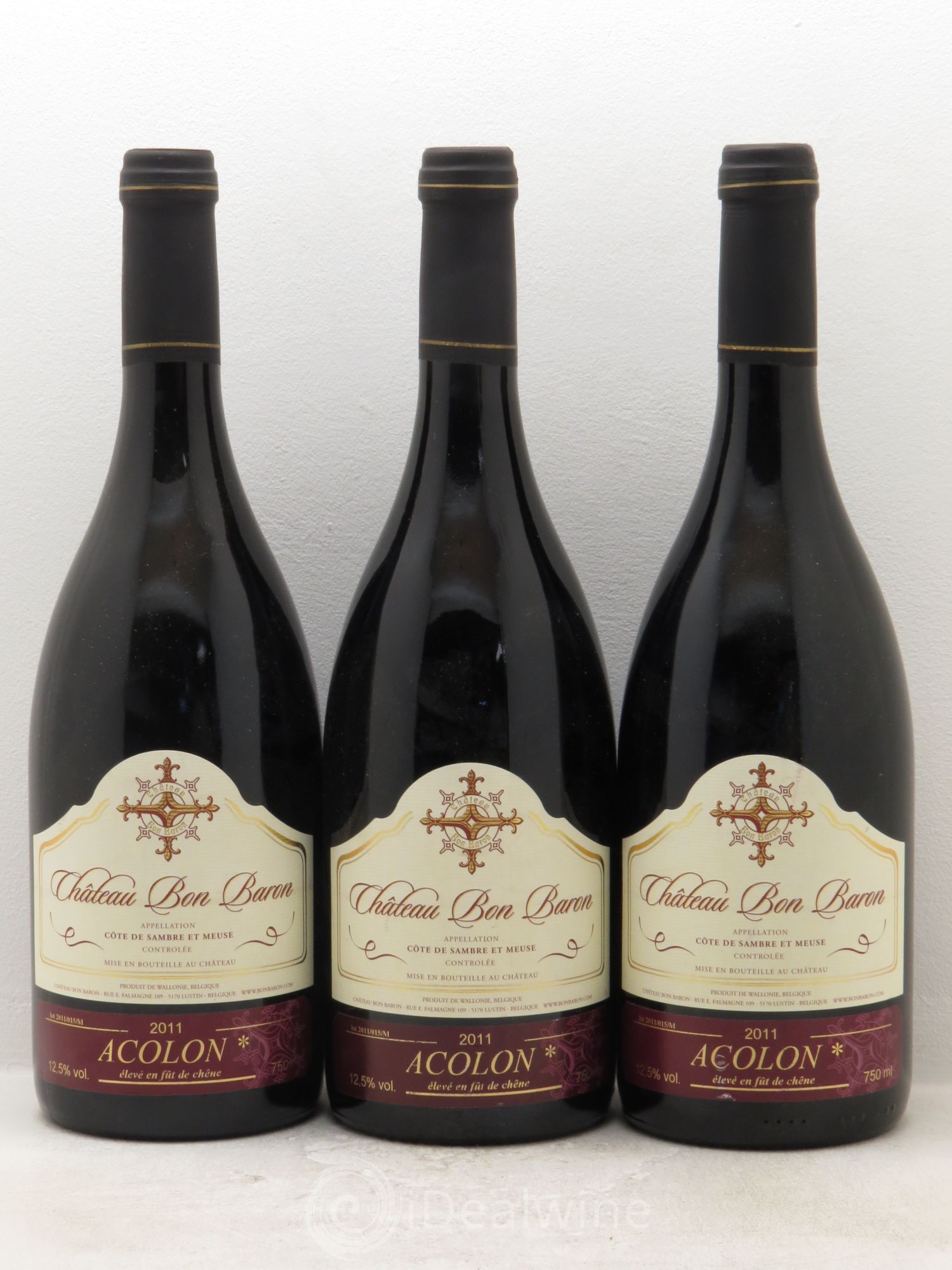 Divers Cötes de Sambre & Meuse Château Bon Baron Acolon 2011 - Posten von 3 Flaschen - 0