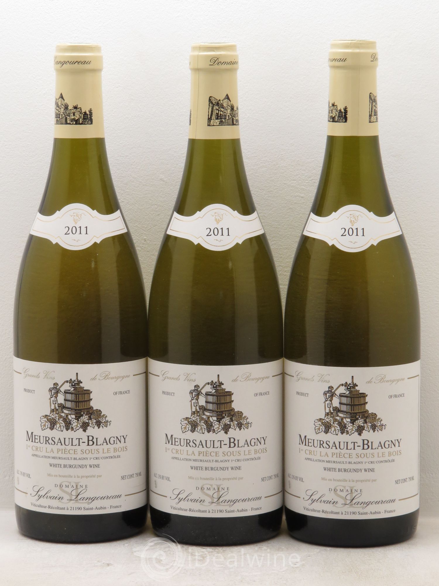 Meursault 1er Cru Blagny La Pièce sous le bois Domaine Langoureau 2011 - Posten von 3 Flaschen - 0