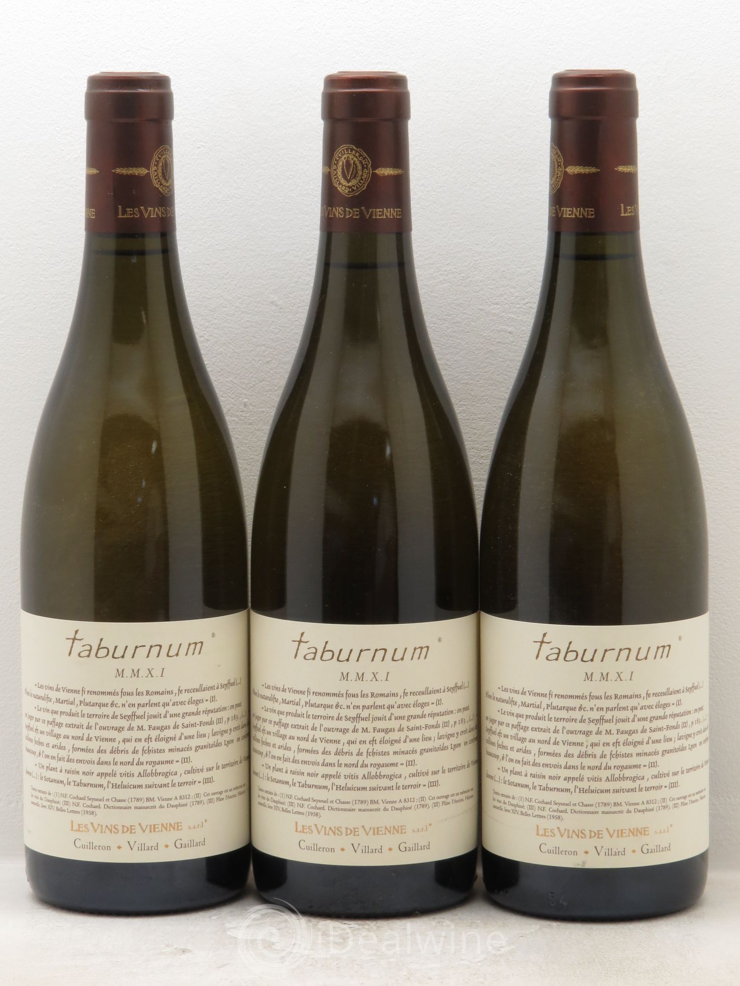 Rhône Vins de pays des côtes rhôdaniennes Domaine des vins de Vienne Taburnum 2011 - Posten von 3 Flaschen - 0