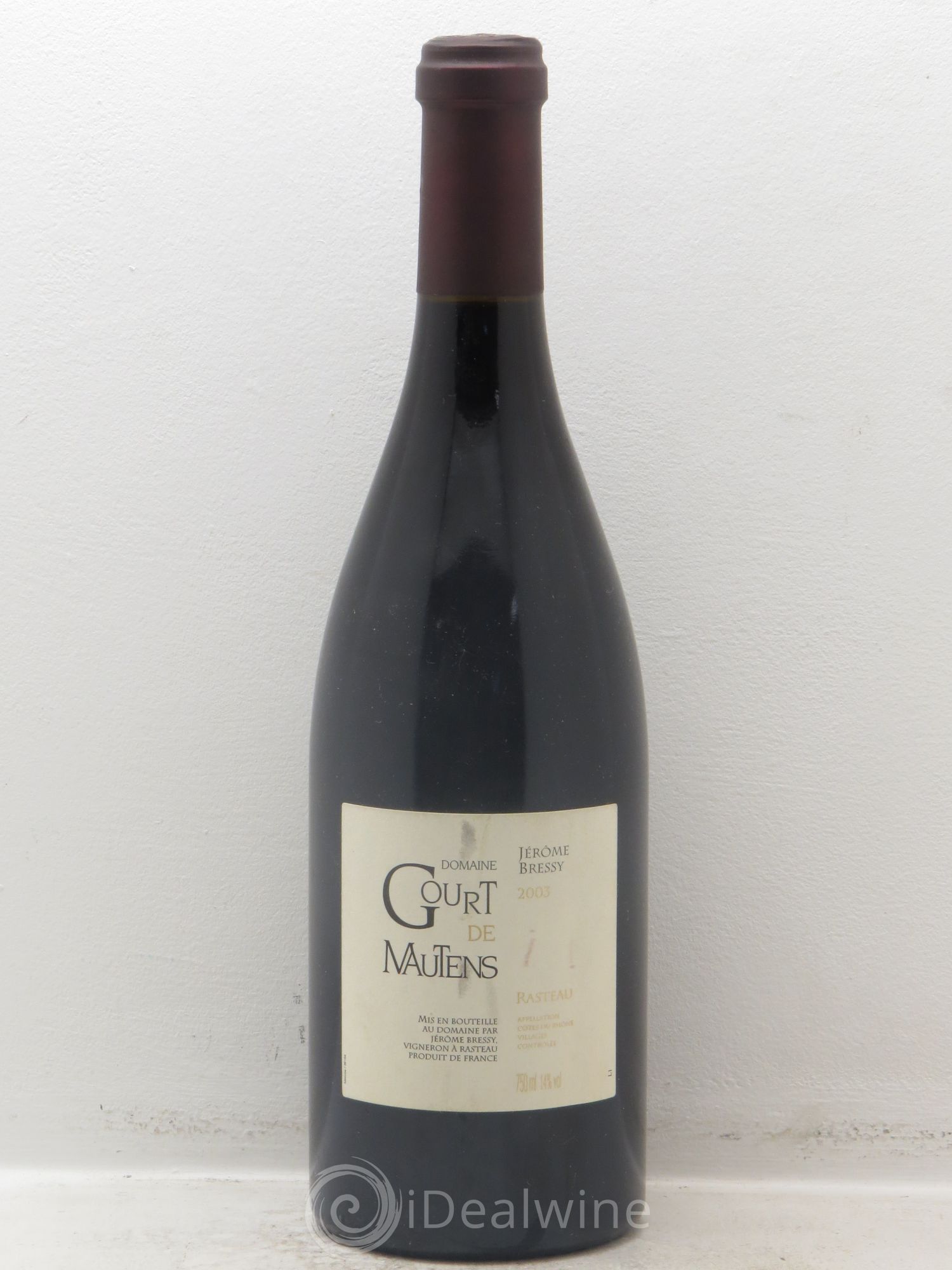 Rasteau Domaine Gourt de Mautens - Jérôme Bressy 2003 - Lot de 1 bouteille - 0