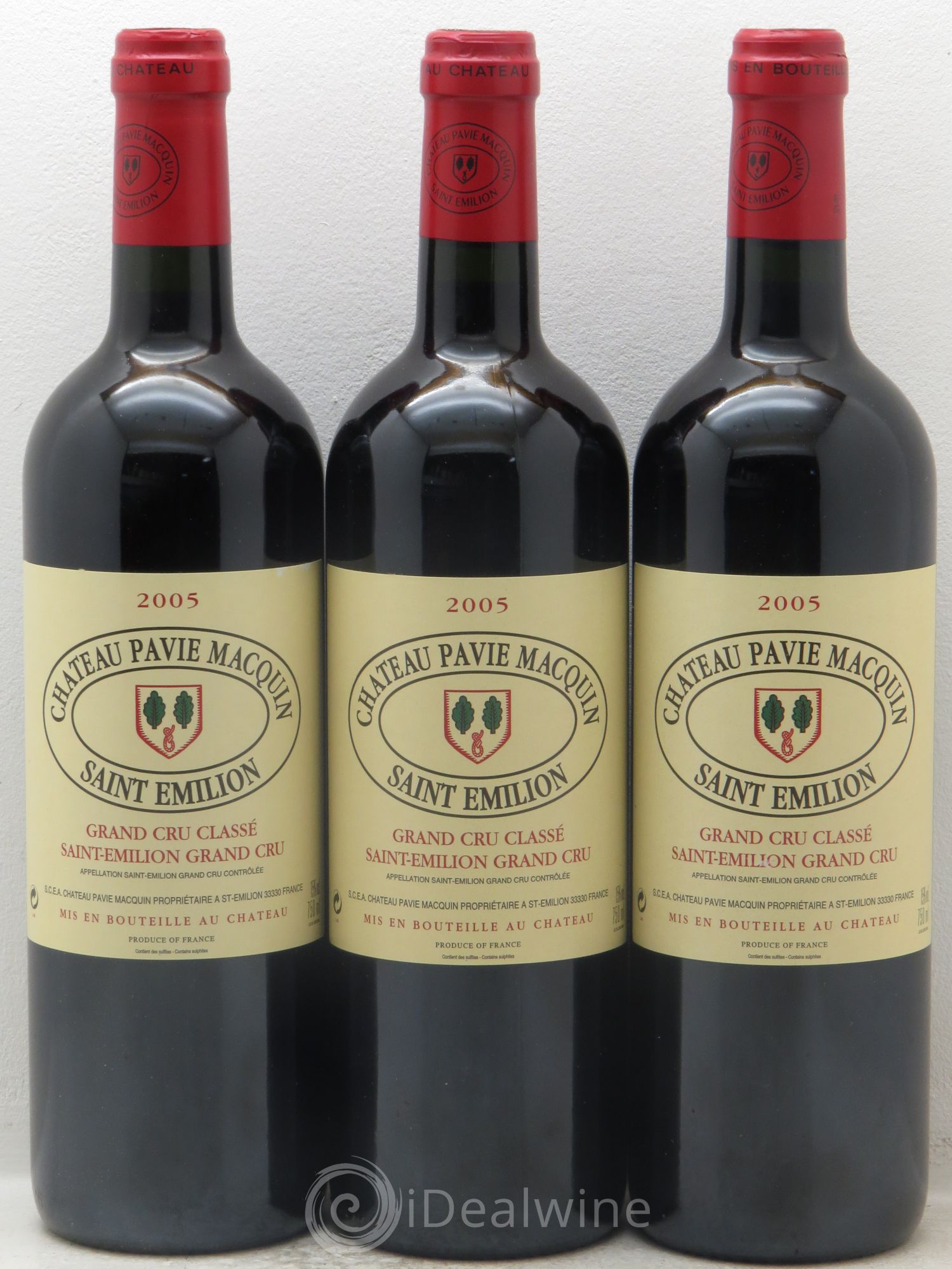 Château Pavie Macquin 1er Grand Cru Classé B 2005 - Lot de 3 bouteilles - 0
