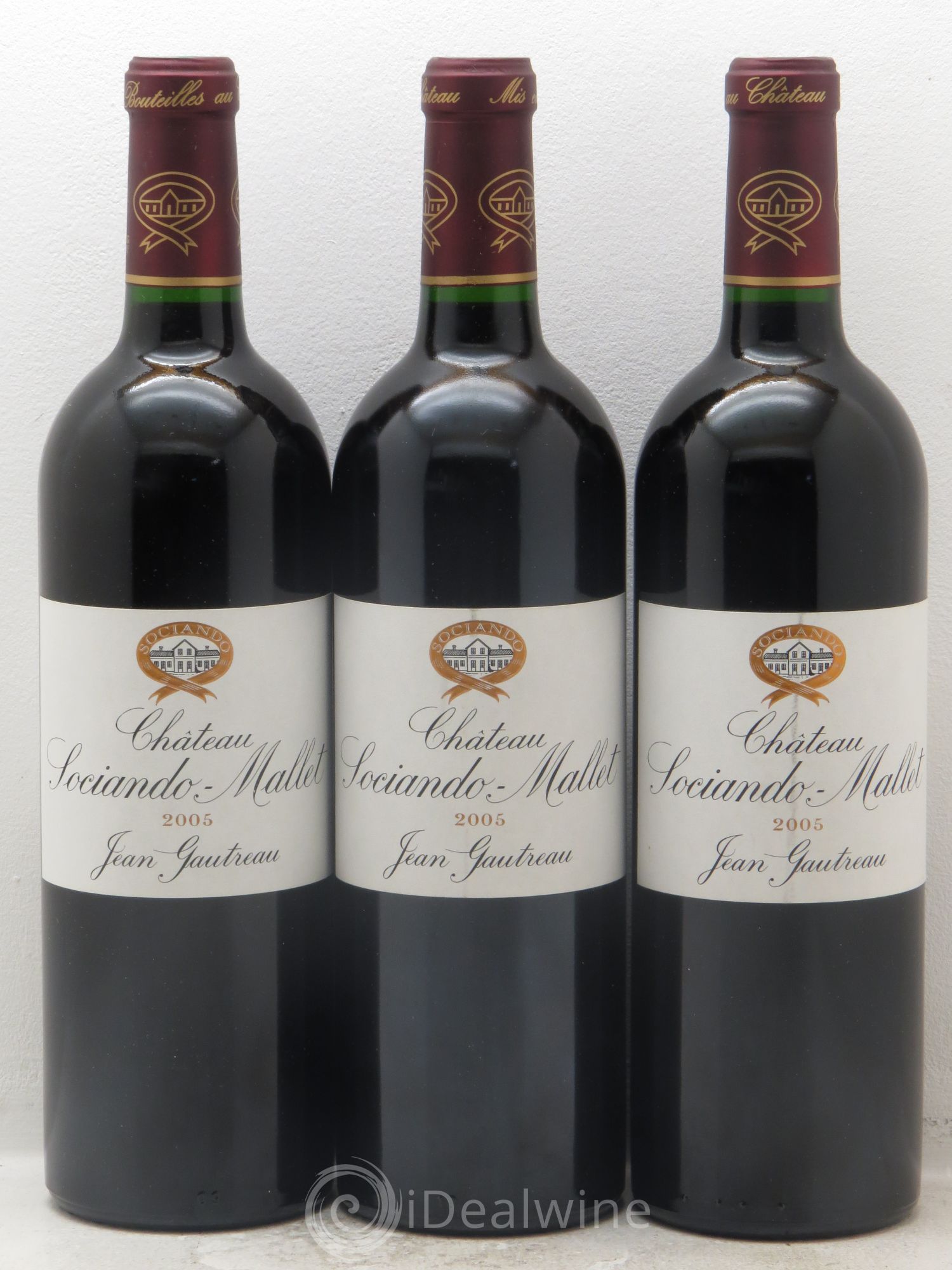 Château Sociando Mallet 2005 - Lot de 3 bouteilles - 0