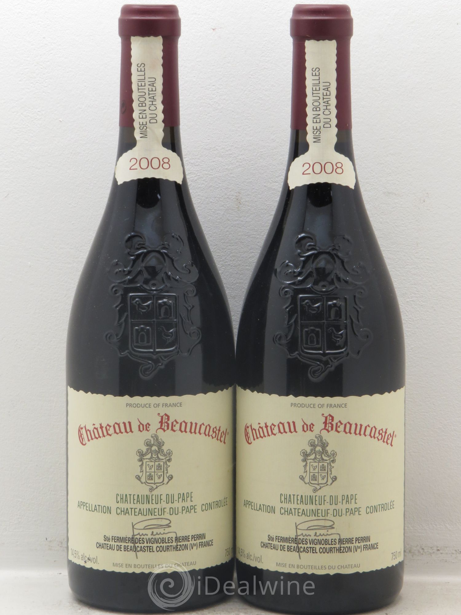 Châteauneuf-du-Pape Château de Beaucastel Famille Perrin 2008 - Lot de 2 bouteilles - 0