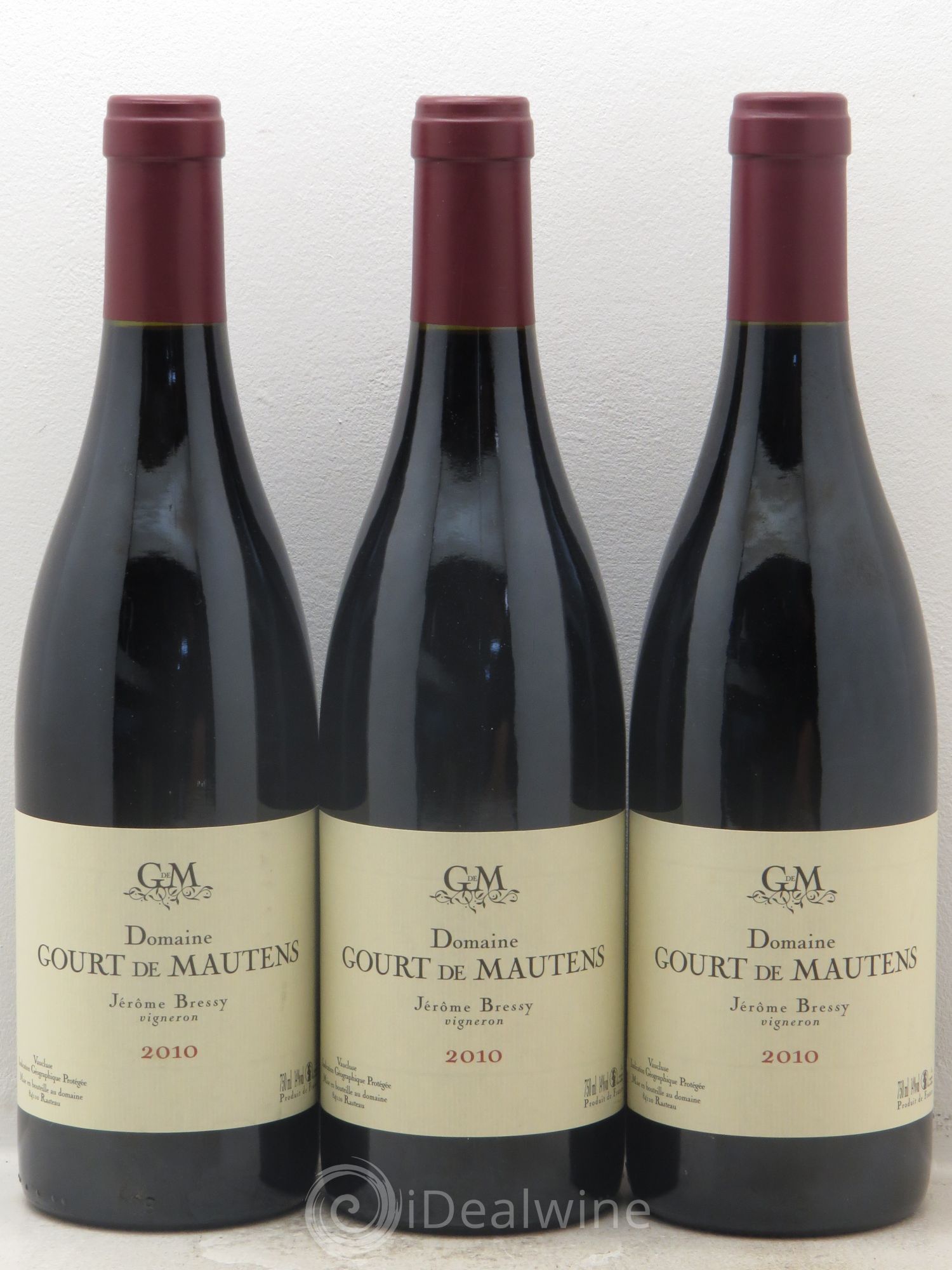 Rasteau Domaine Gourt de Mautens - Jérôme Bressy 2010 - Lot de 3 bouteilles - 0