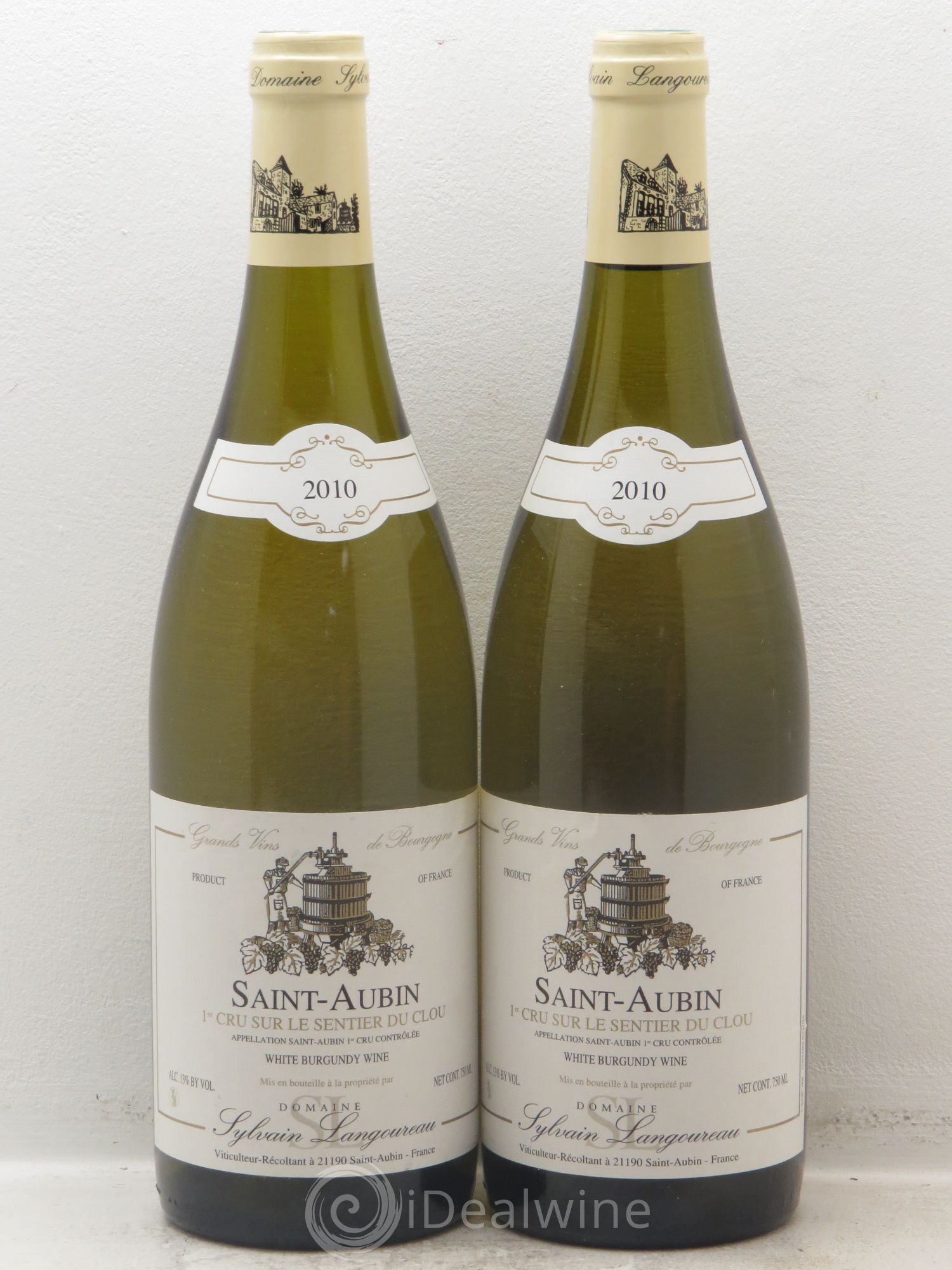 Saint-Aubin 1er Cru "sur le Sentier du Clou" Sylvain Langoureau 2010 - Lotto di 2 bottiglie - 0