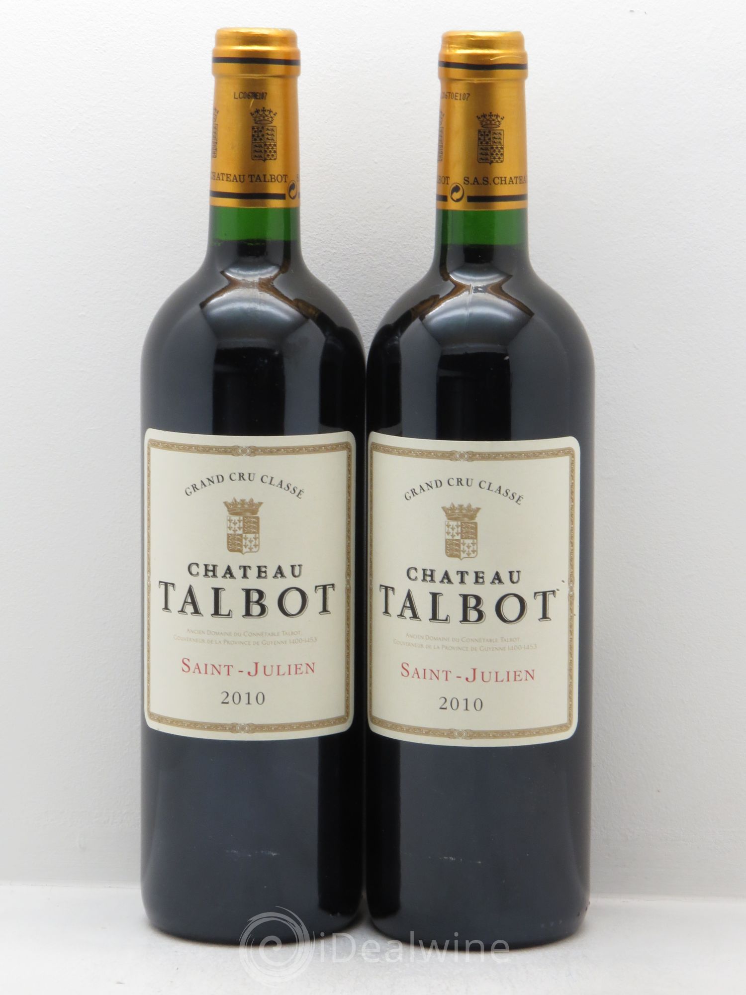 Château Talbot 4ème Grand Cru Classé 2010 - Lot de 2 bouteilles - 0