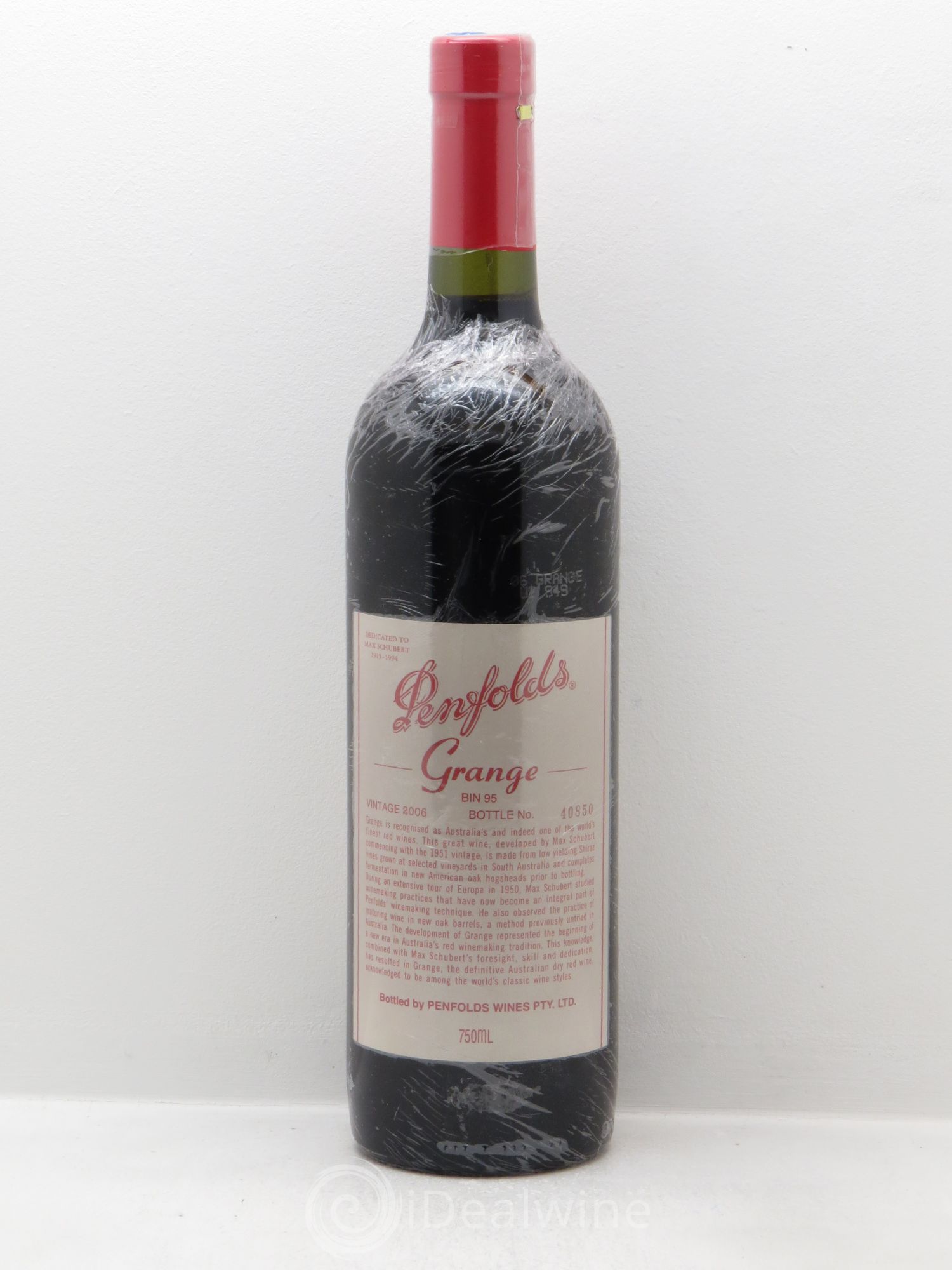 South Australia Penfolds Wines Grange Bin 95 2006 - Lot de 1 bouteille - 0