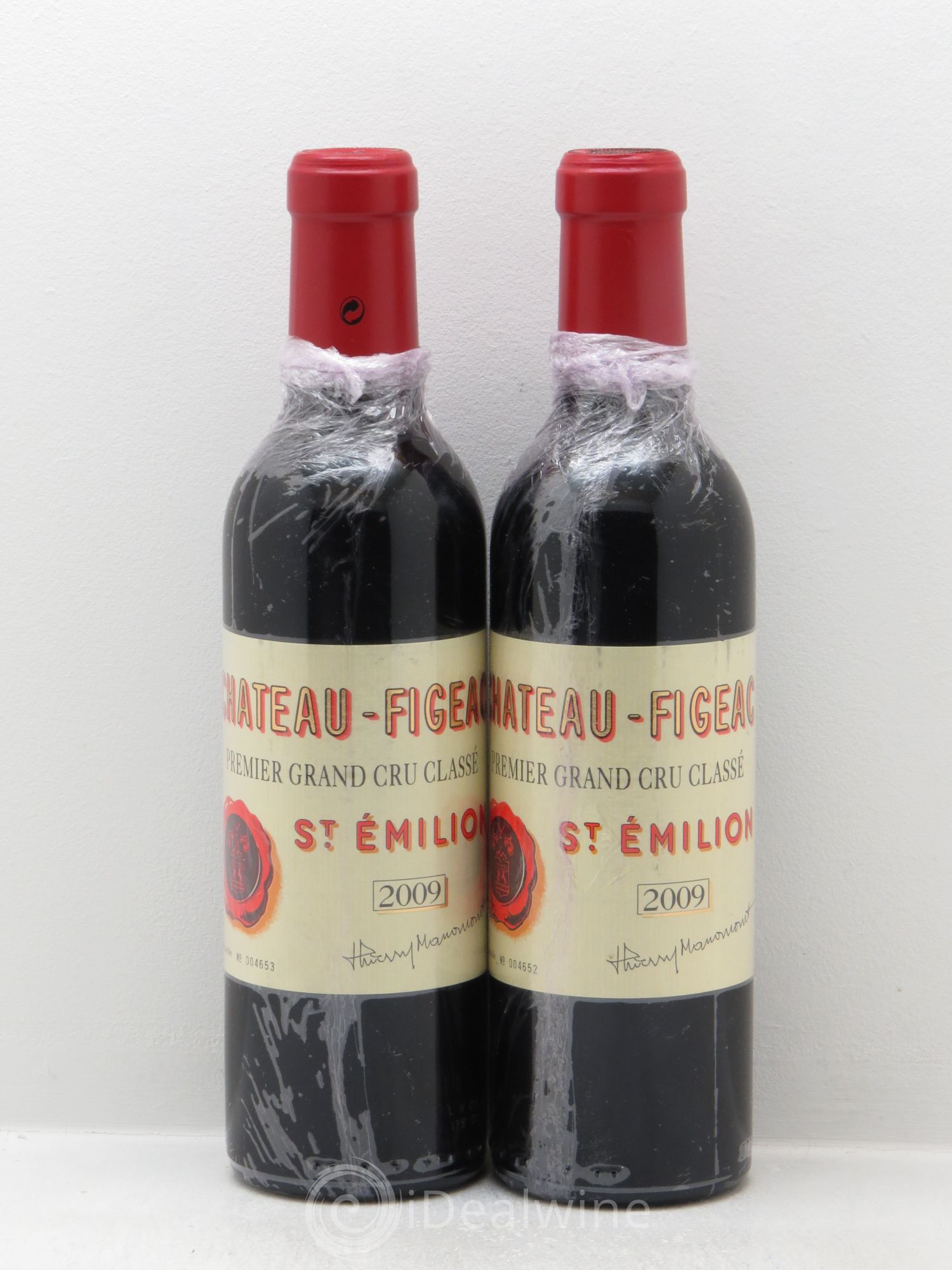 Château Figeac 1er Grand Cru Classé A 2009 - Lot de 2 demi bouteilles - 0