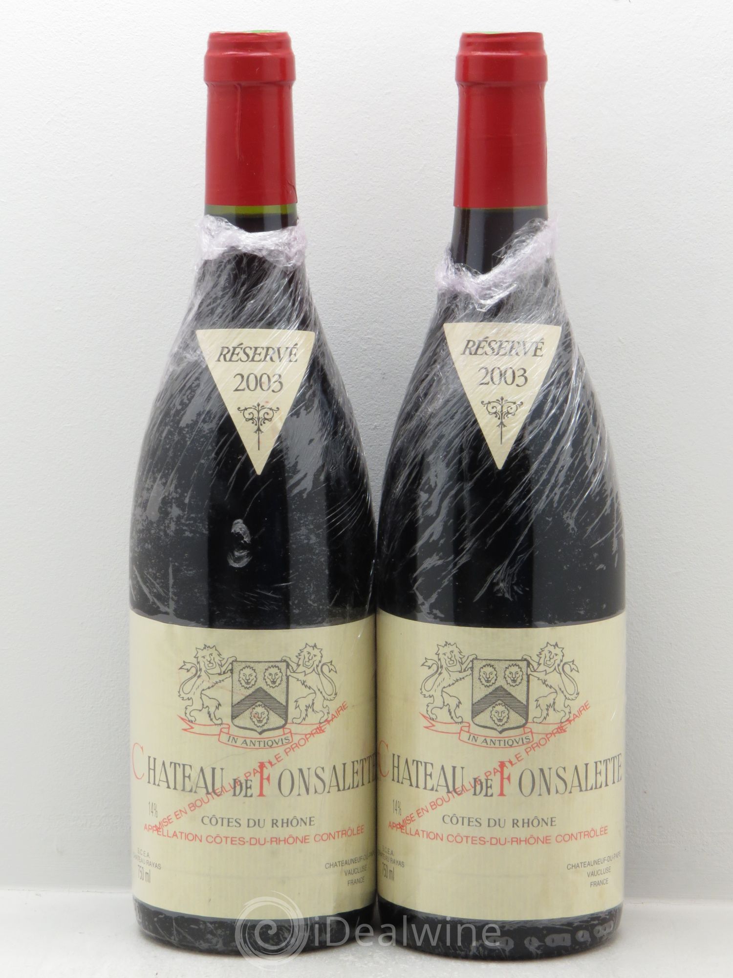 Côtes-du-Rhône Château de Fonsalette Emmanuel Reynaud 2003 - Lot de 2 bouteilles - 0