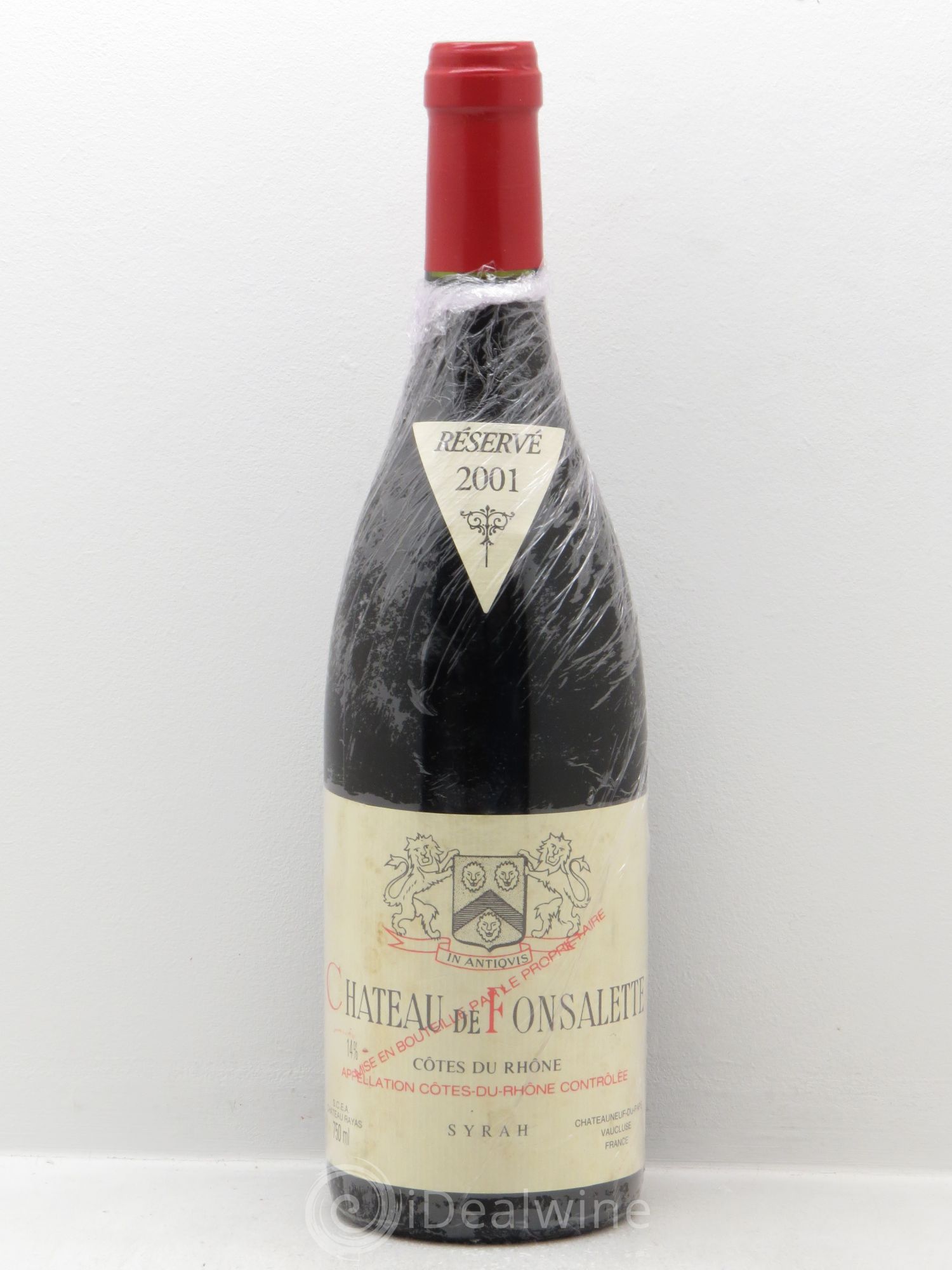 Côtes-du-Rhône Cuvée Syrah Château de Fonsalette 2001 - Lot de 1 bouteille - 0
