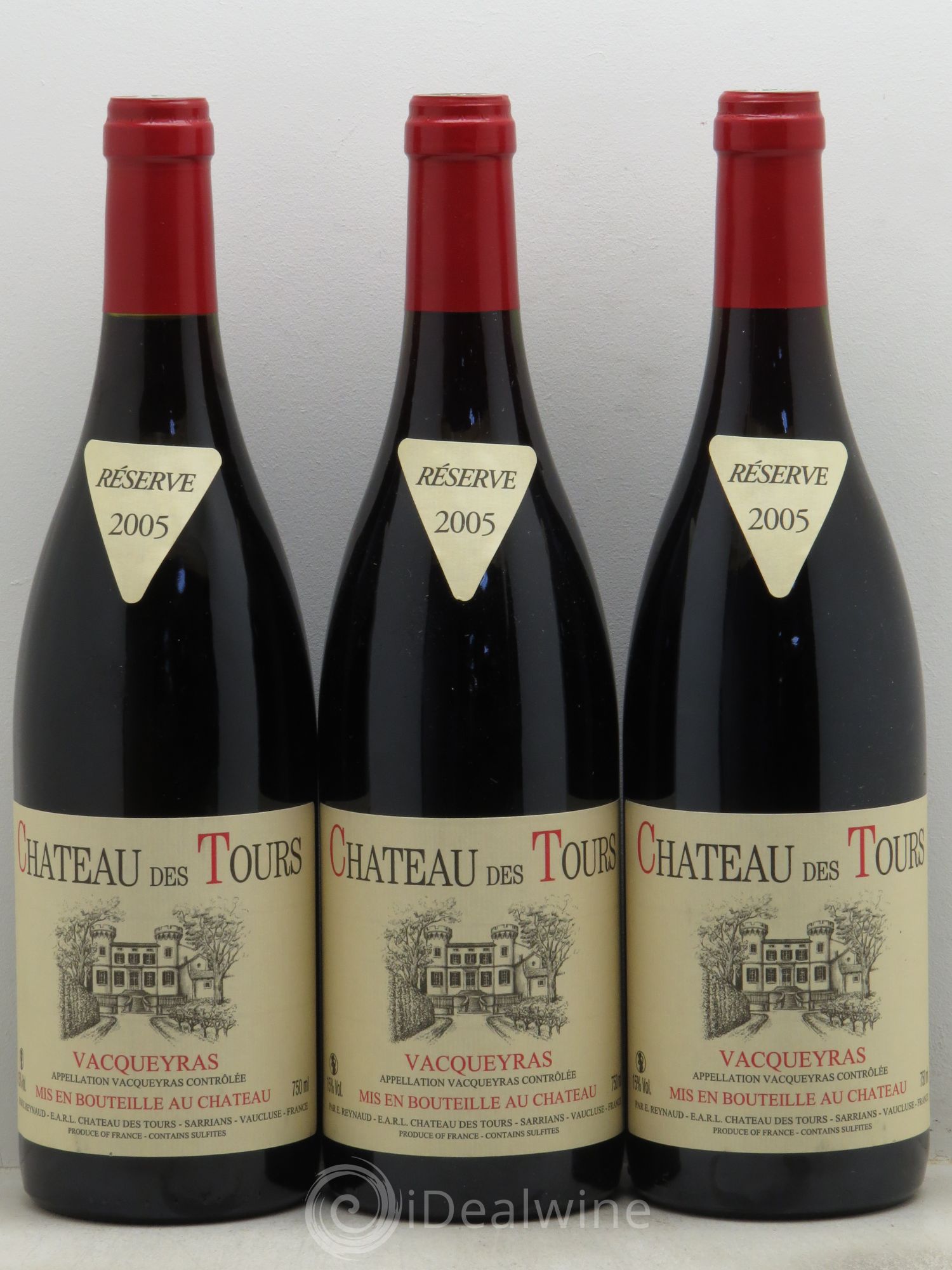 Vacqueyras Château des Tours Emmanuel Reynaud 2005 - Lot de 3 bouteilles - 0