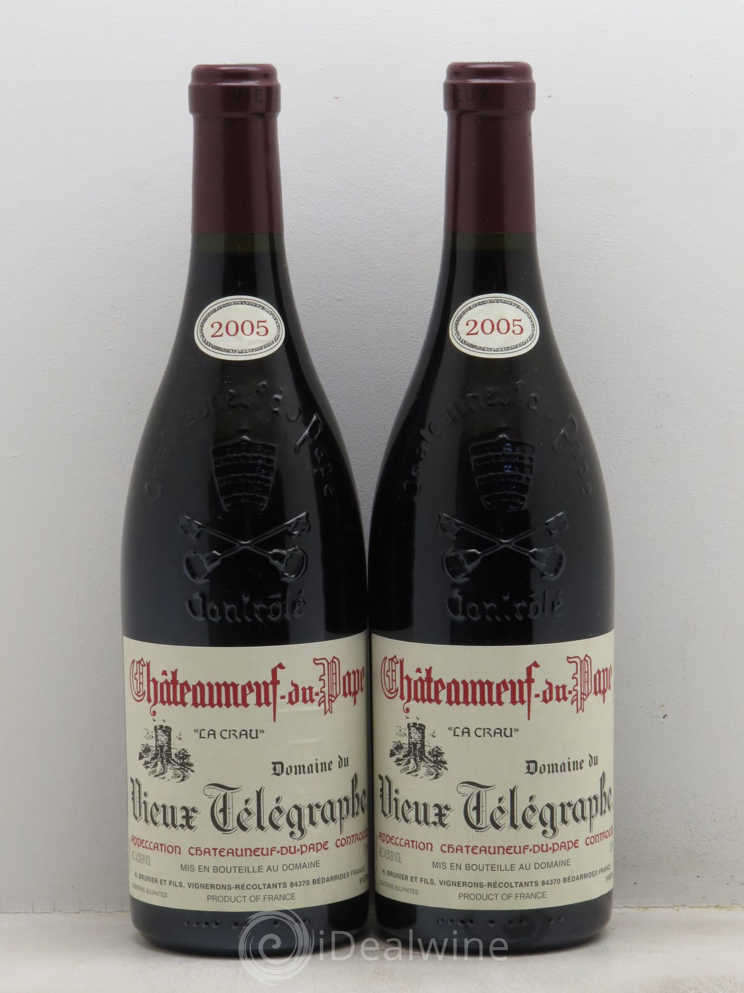 Châteauneuf-du-Pape Vieux Télégraphe (Domaine du) Vignobles Brunier 2005 - Lot de 2 bouteilles - 0