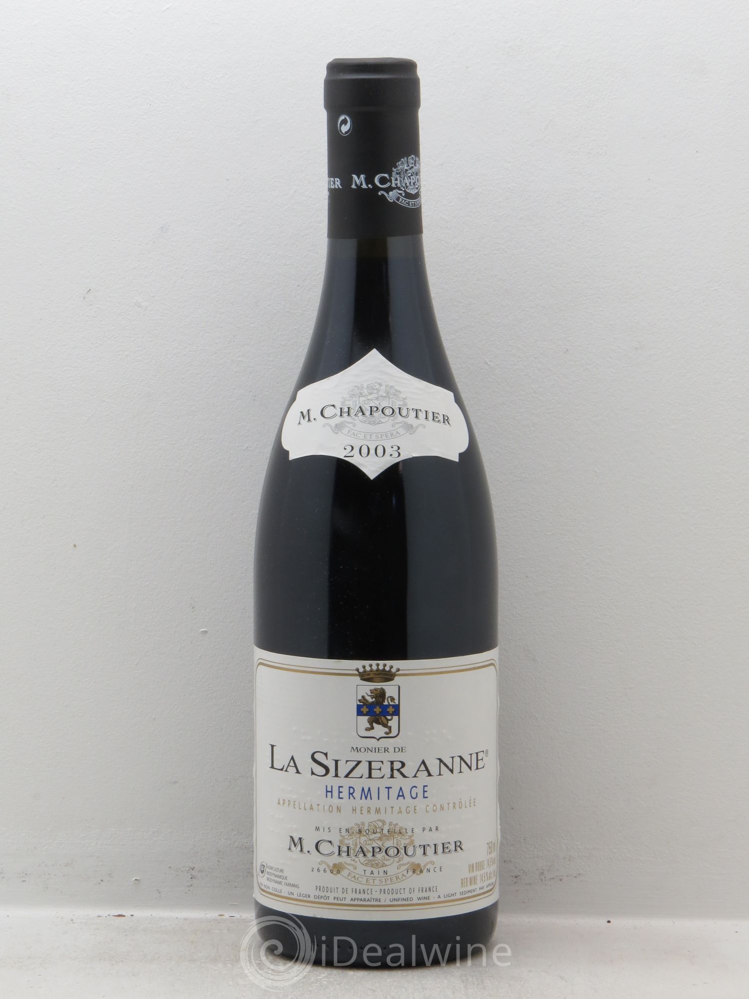 Hermitage Monier de La Sizeranne Chapoutier 2003 - Lot de 1 bouteille - 0