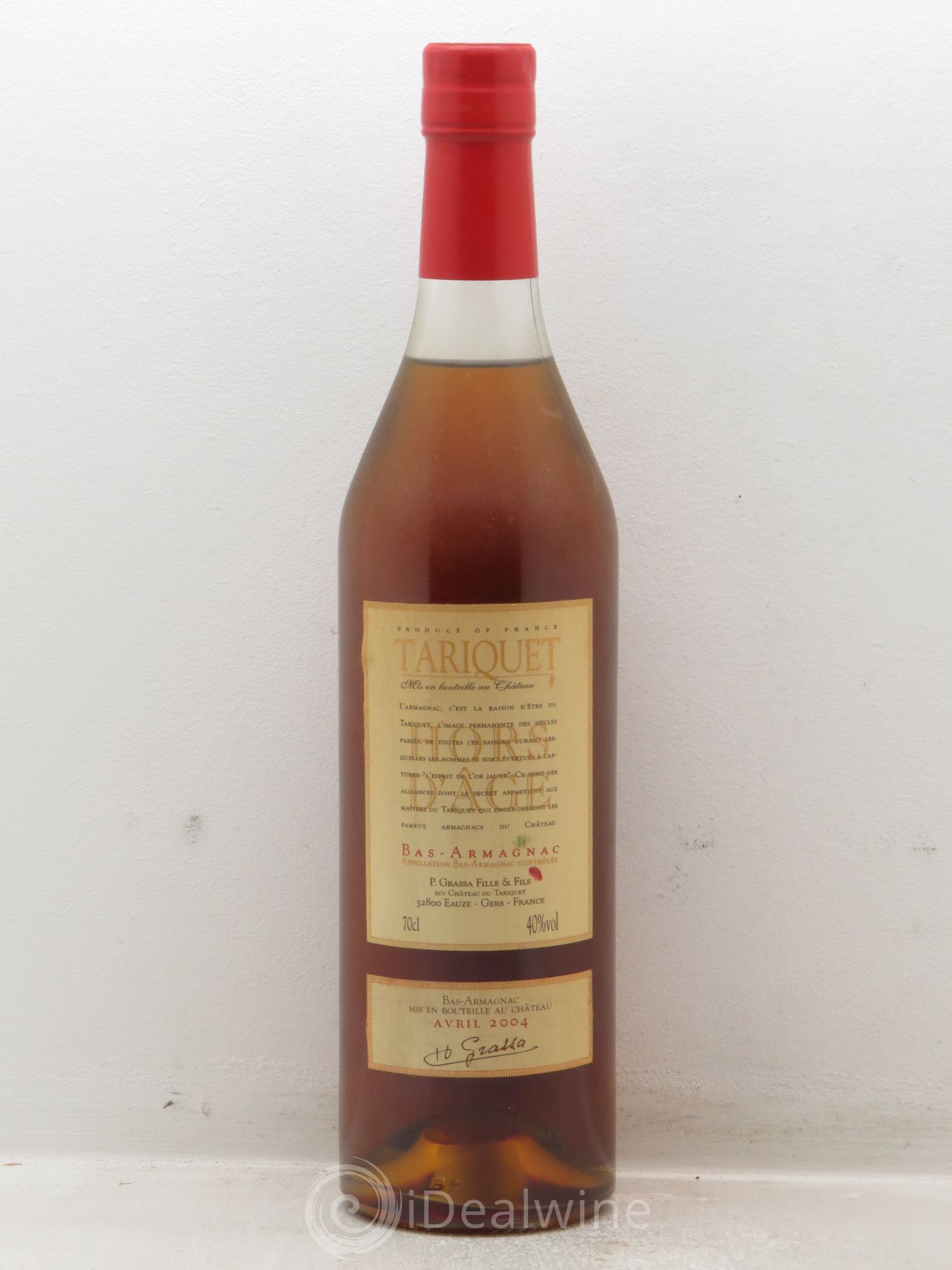 Bas-Armagnac Tarriquet Hors d'Age 40° (mis en bte en 2004) - Posten von 1 Flasche - 0
