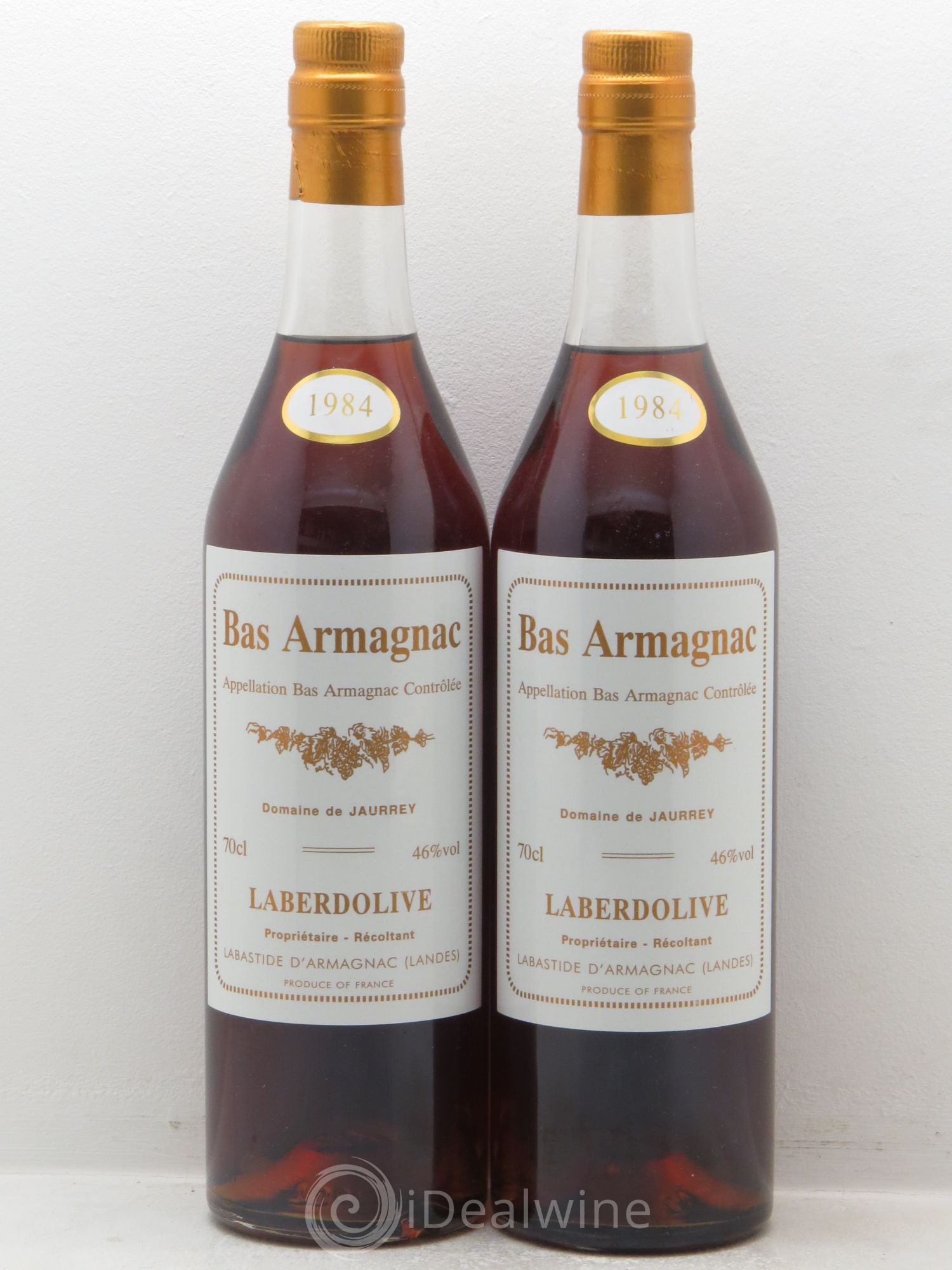 Bas-Armagnac Laberdolive Domaine de Jaurrey (46°) 1984 - Posten von 2 Flaschen - 0