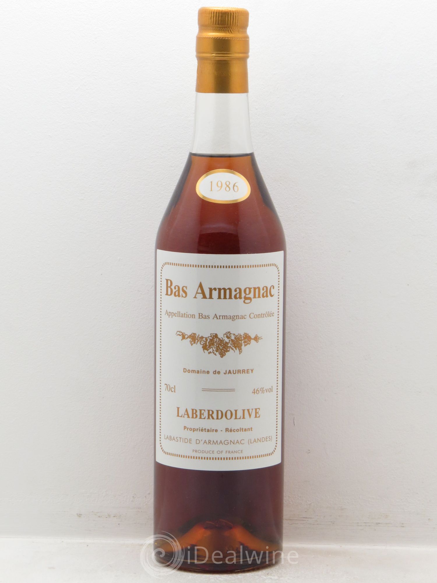 Bas-Armagnac Laberdolive Domaine de Jaurrey (46°) 1986 - Posten von 1 Flasche - 0