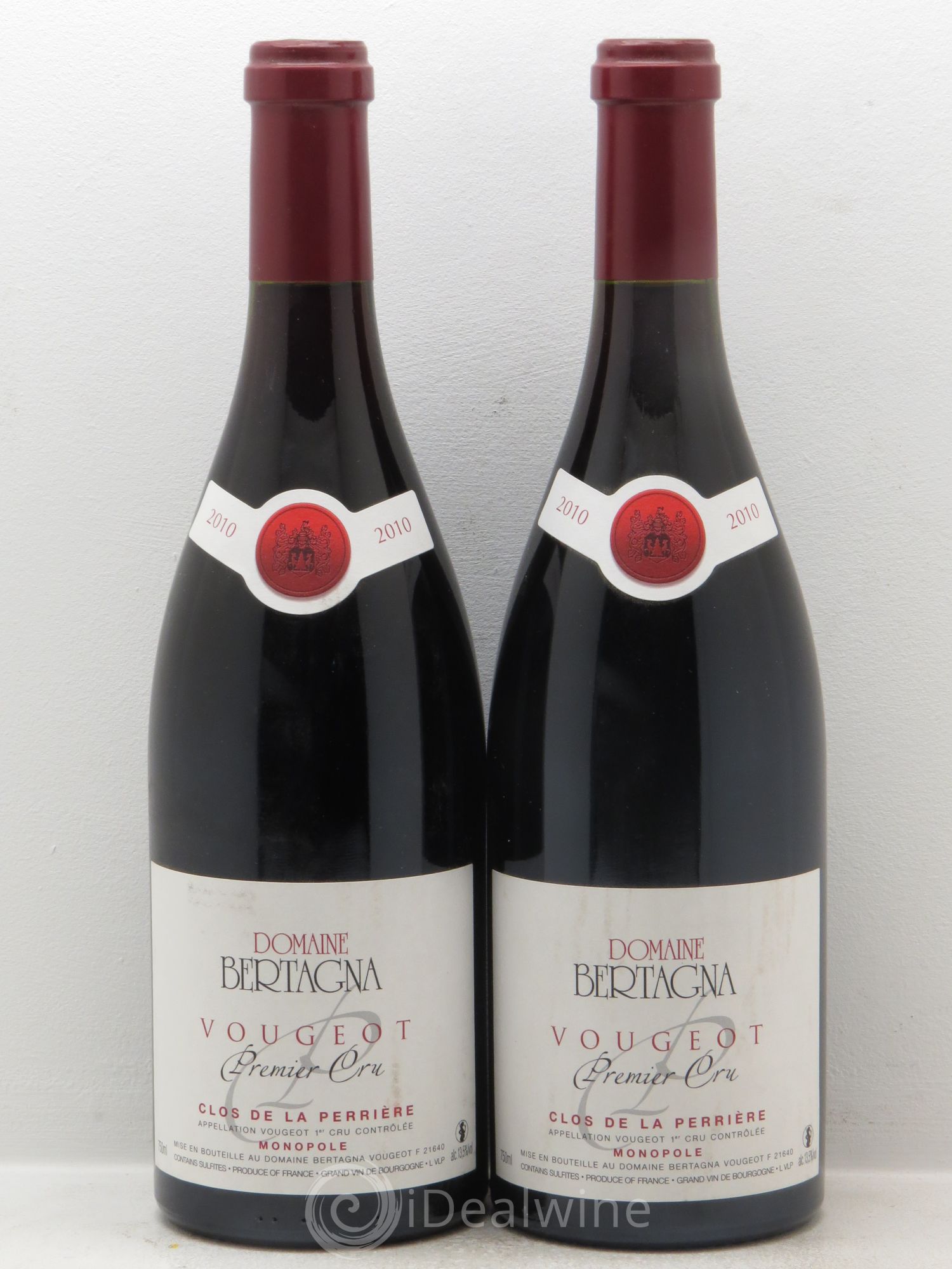 Vougeot 1er Cru Clos de La Perrière Monopole Bertagna 2010 - Lot de 2 bouteilles - 0