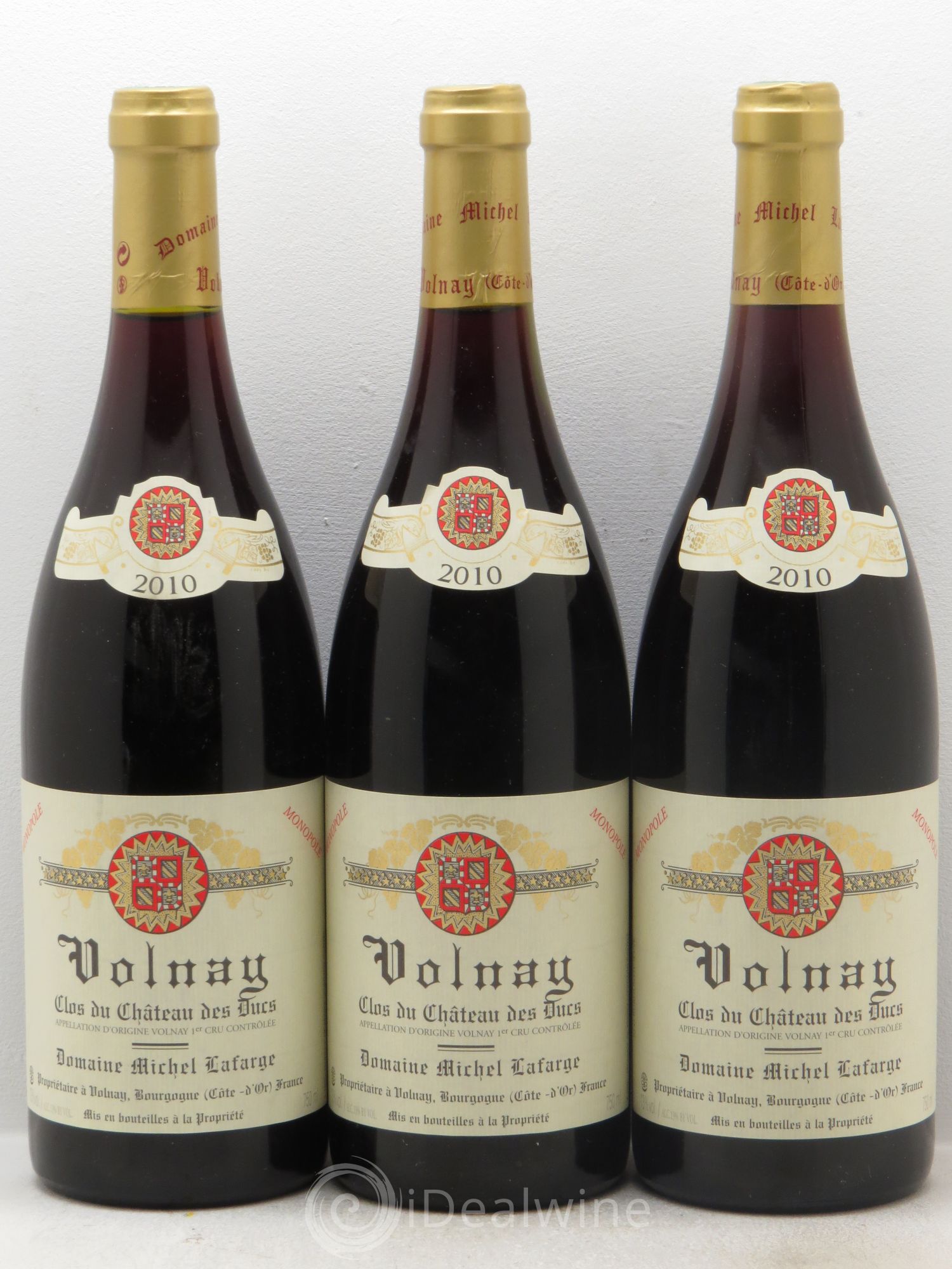 Volnay 1er Cru Clos du Château des Ducs Lafarge (Domaine) (sans prix de réserve) 2010 - Lot de 3 bouteilles - 0