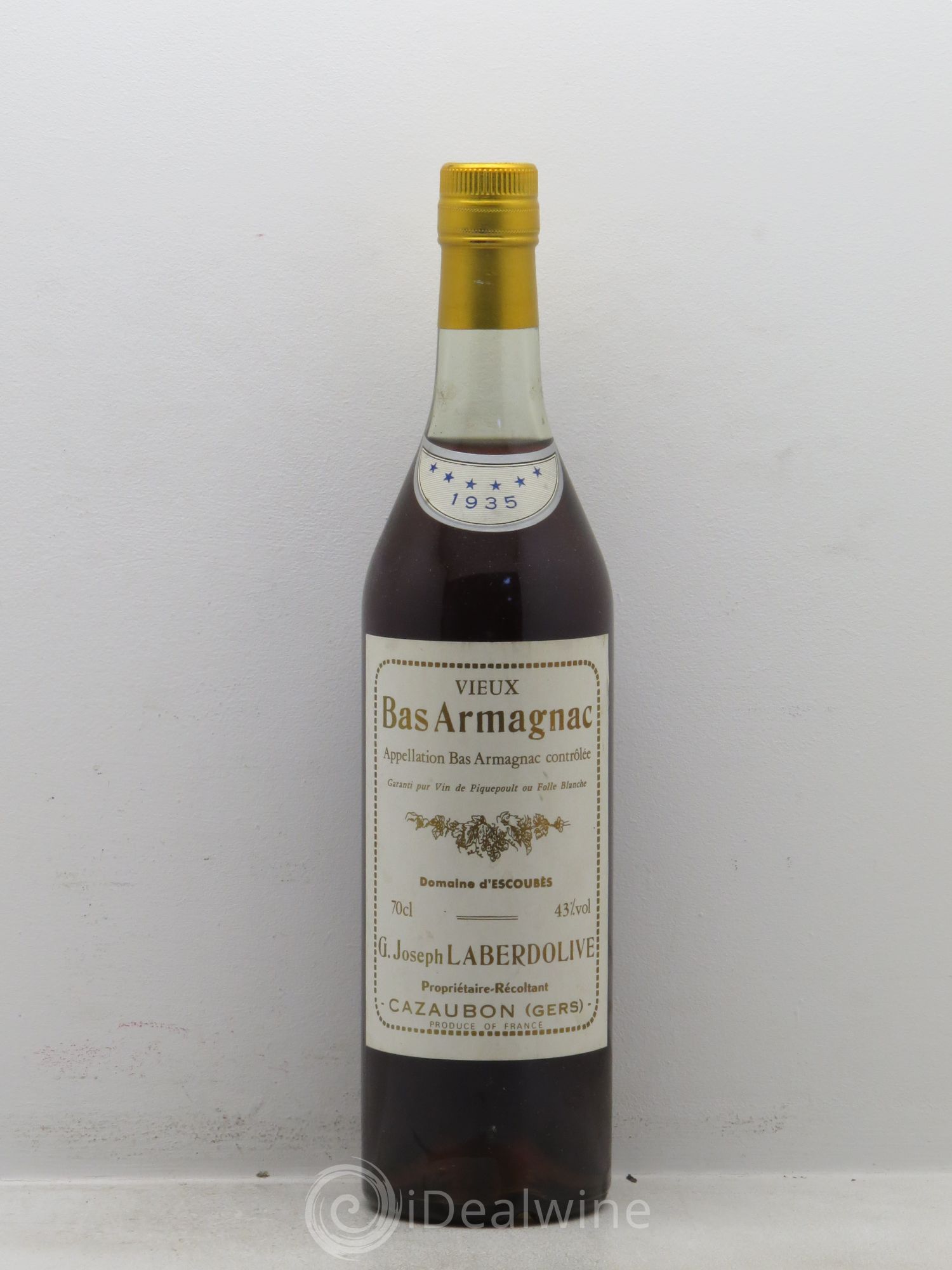 Bas-Armagnac 43° Vieux Laberdolive 1935 - Posten von 1 Flasche - 0