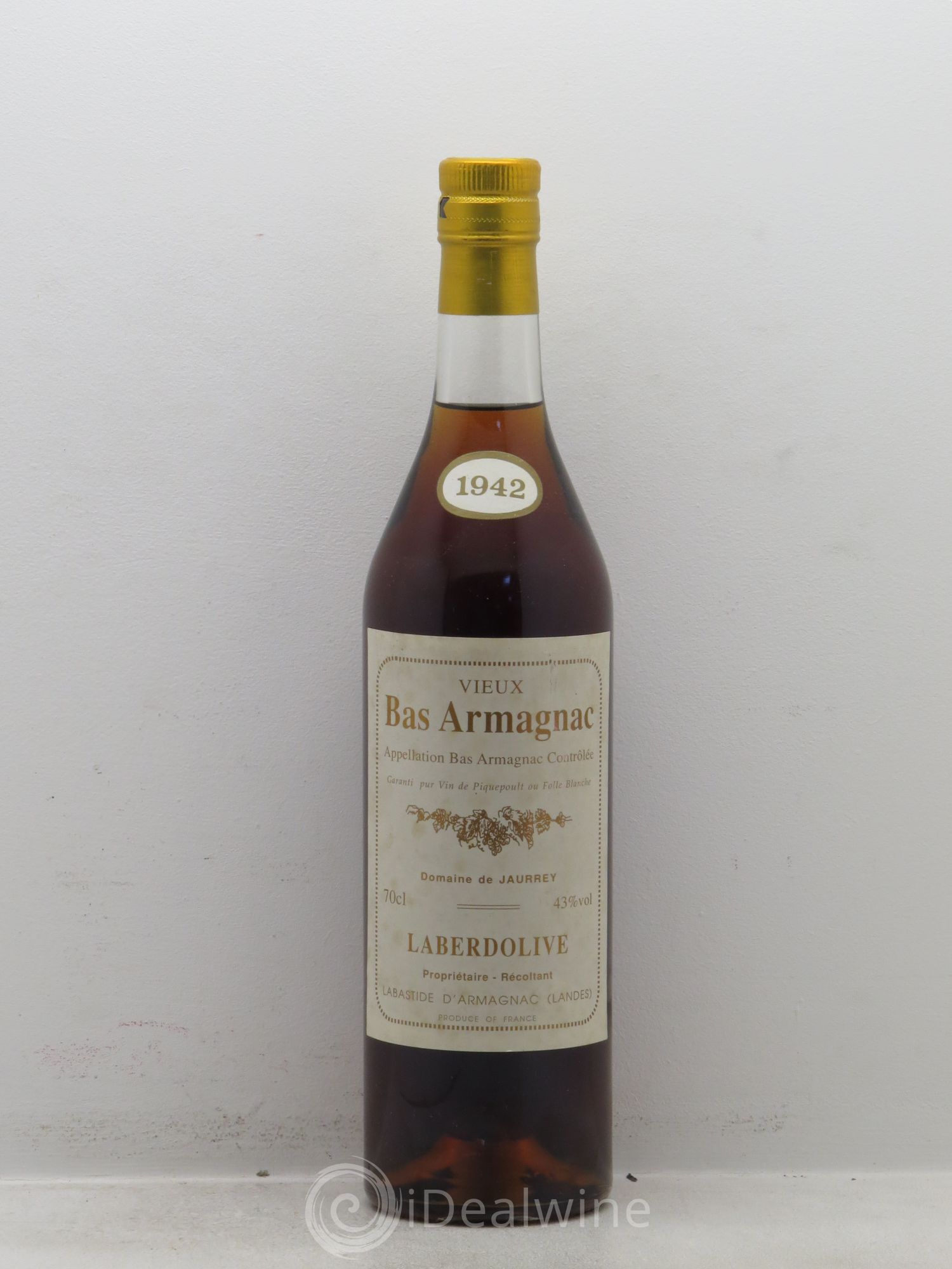 Bas-Armagnac 43° Vieux Laberdolive 1942 - Posten von 1 Flasche - 0