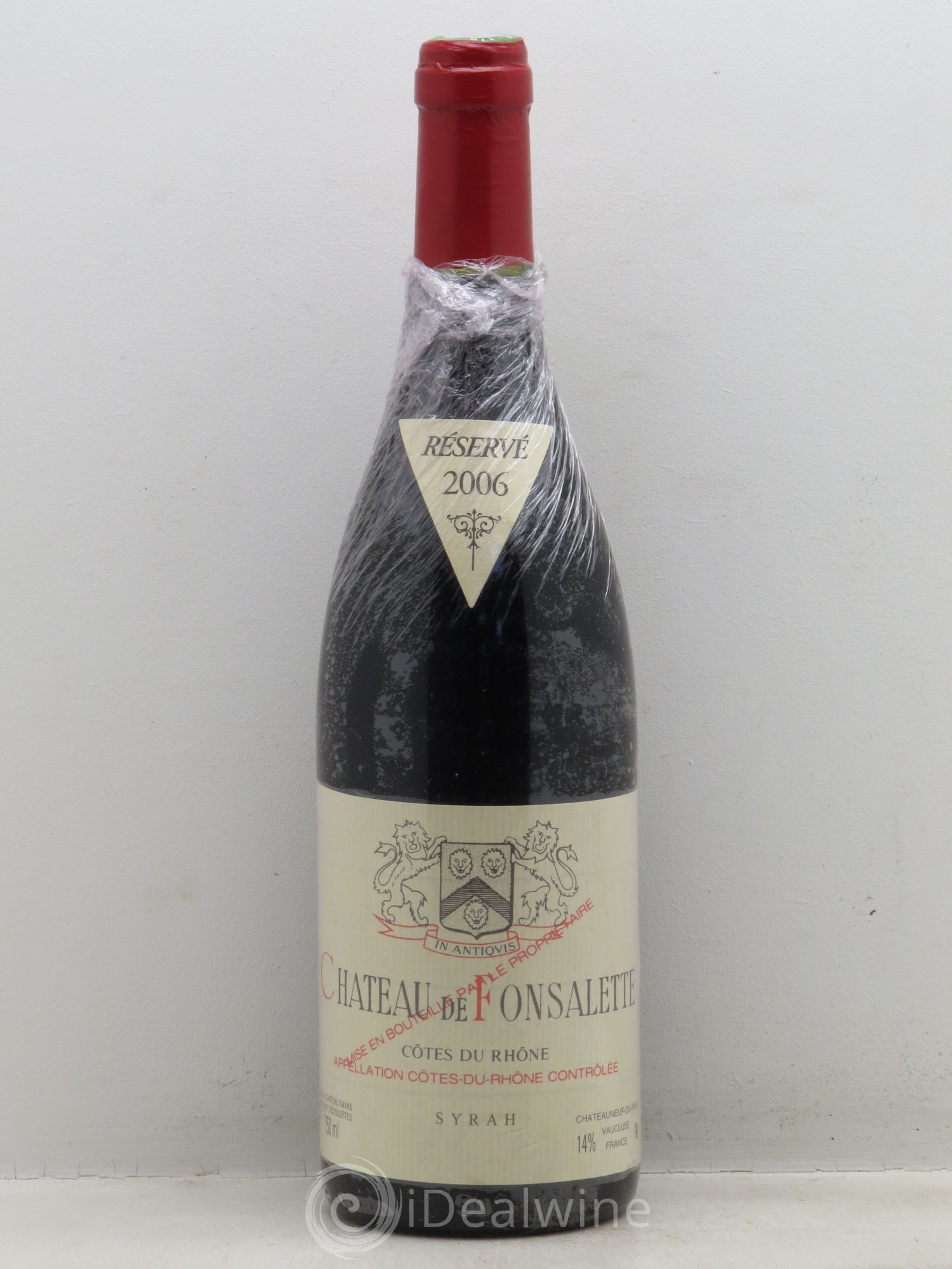 Côtes-du-Rhône Cuvée Syrah Château de Fonsalette 2006 - Lot de 1 bouteille - 0