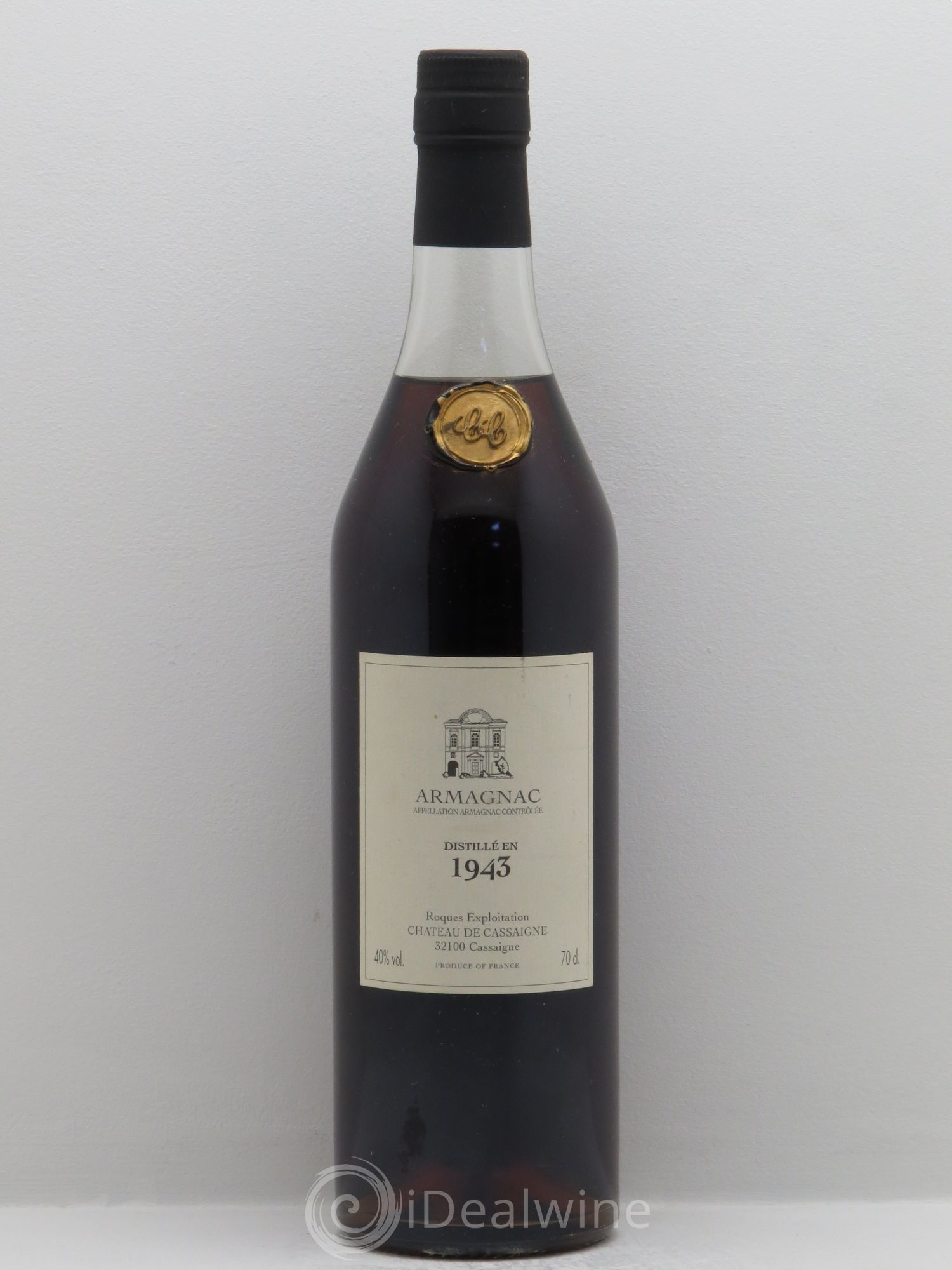 Armagnac Château de Cassaigne 40° 1943 - Posten von 1 Flasche - 0