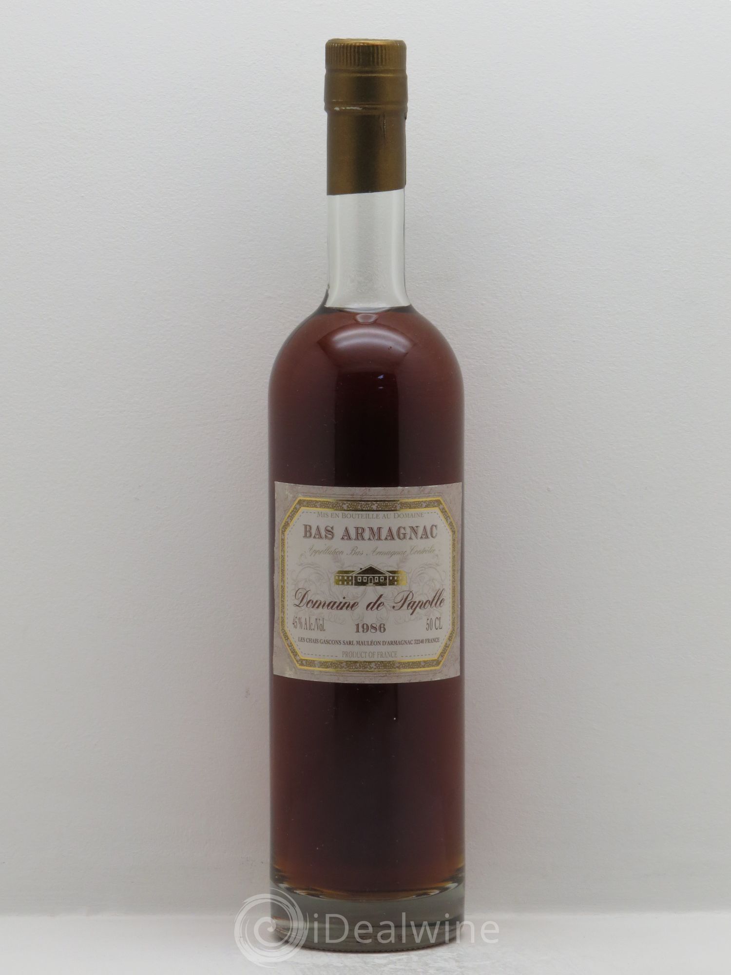 Bas-Armagnac Domaine Papolle 45° (50cl) 1986 - Posten von 1 Flasche - 0