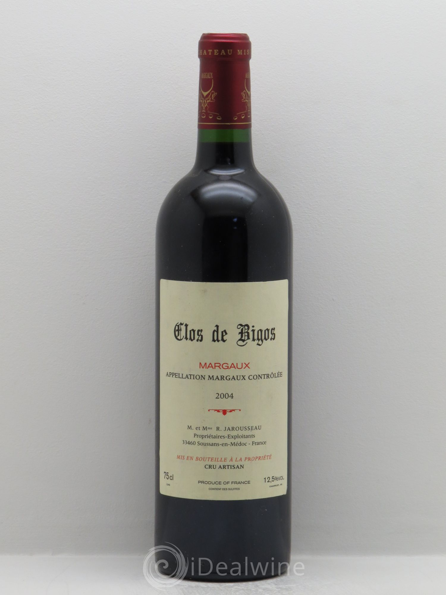 Bordeaux Clos de Bigos Jarousseau Margaux 2004 - Posten von 1 Flasche - 0