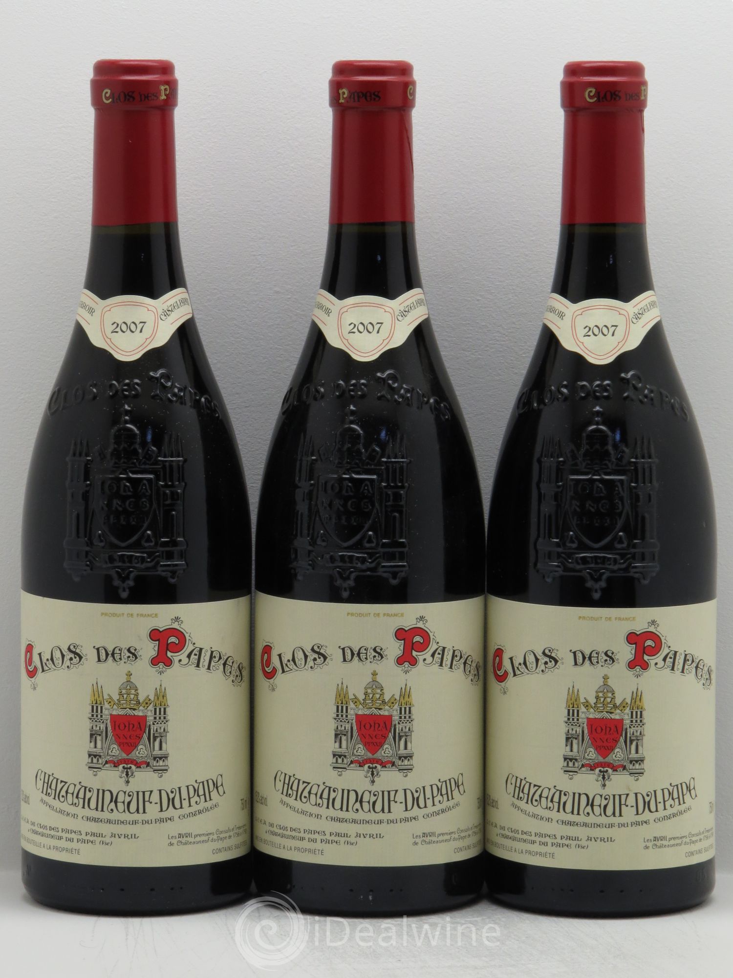 Châteauneuf-du-Pape Clos des Papes - Paul Avril 2007 - Lot de 3 bouteilles - 0