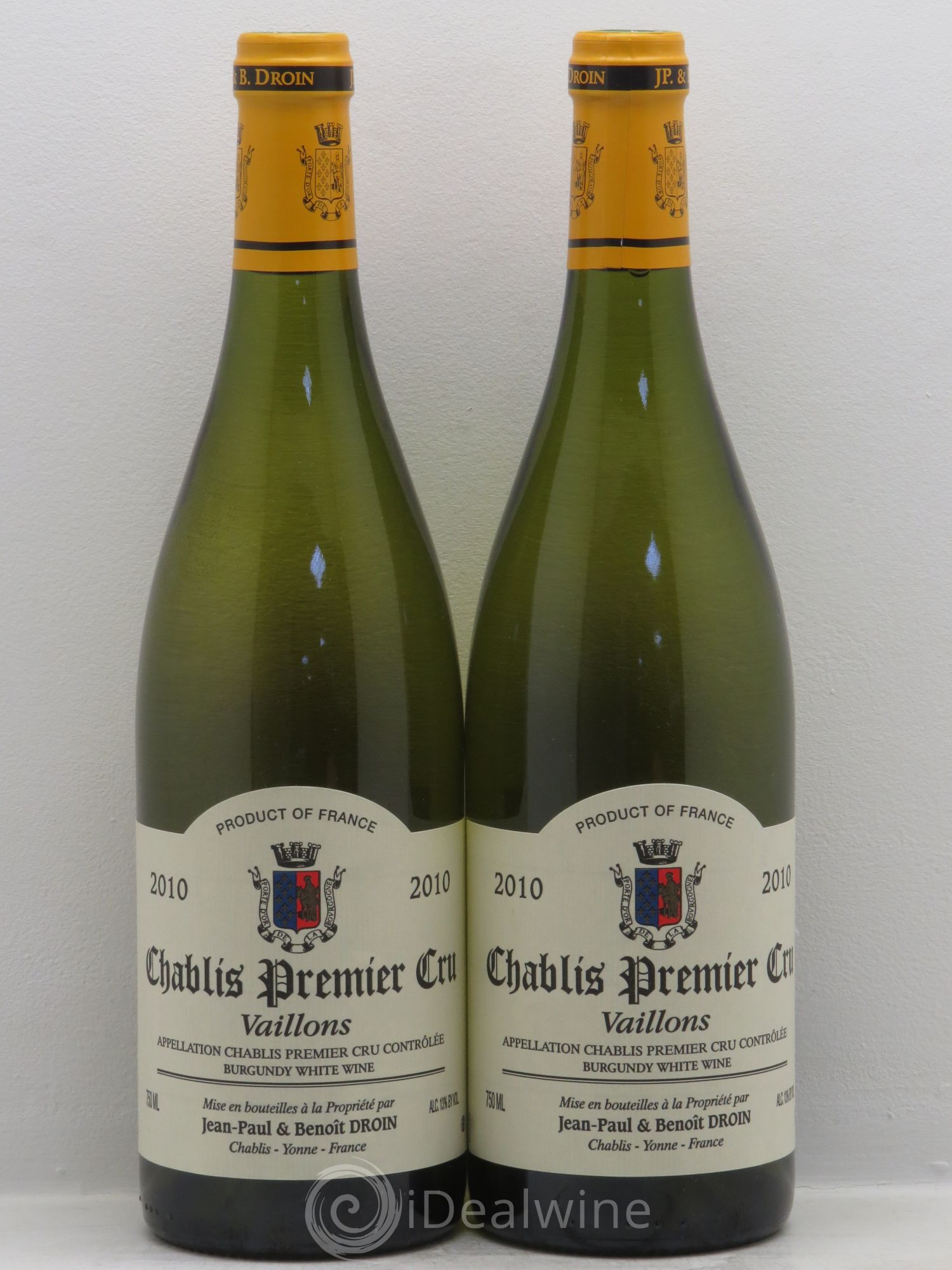 Chablis 1er Cru Vaillons Jean-Paul & Benoît Droin (Domaine) 2010 - Lot de 2 bouteilles - 0