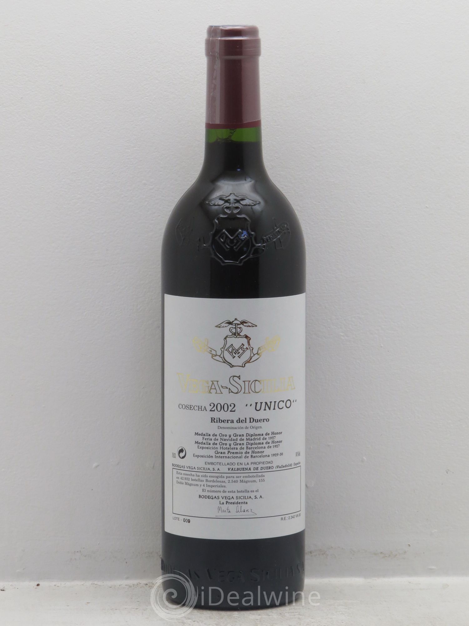 Ribera Del Duero DO Vega Sicilia Unico Famille Alvarez 2002 - Lot de 1 bouteille - 0