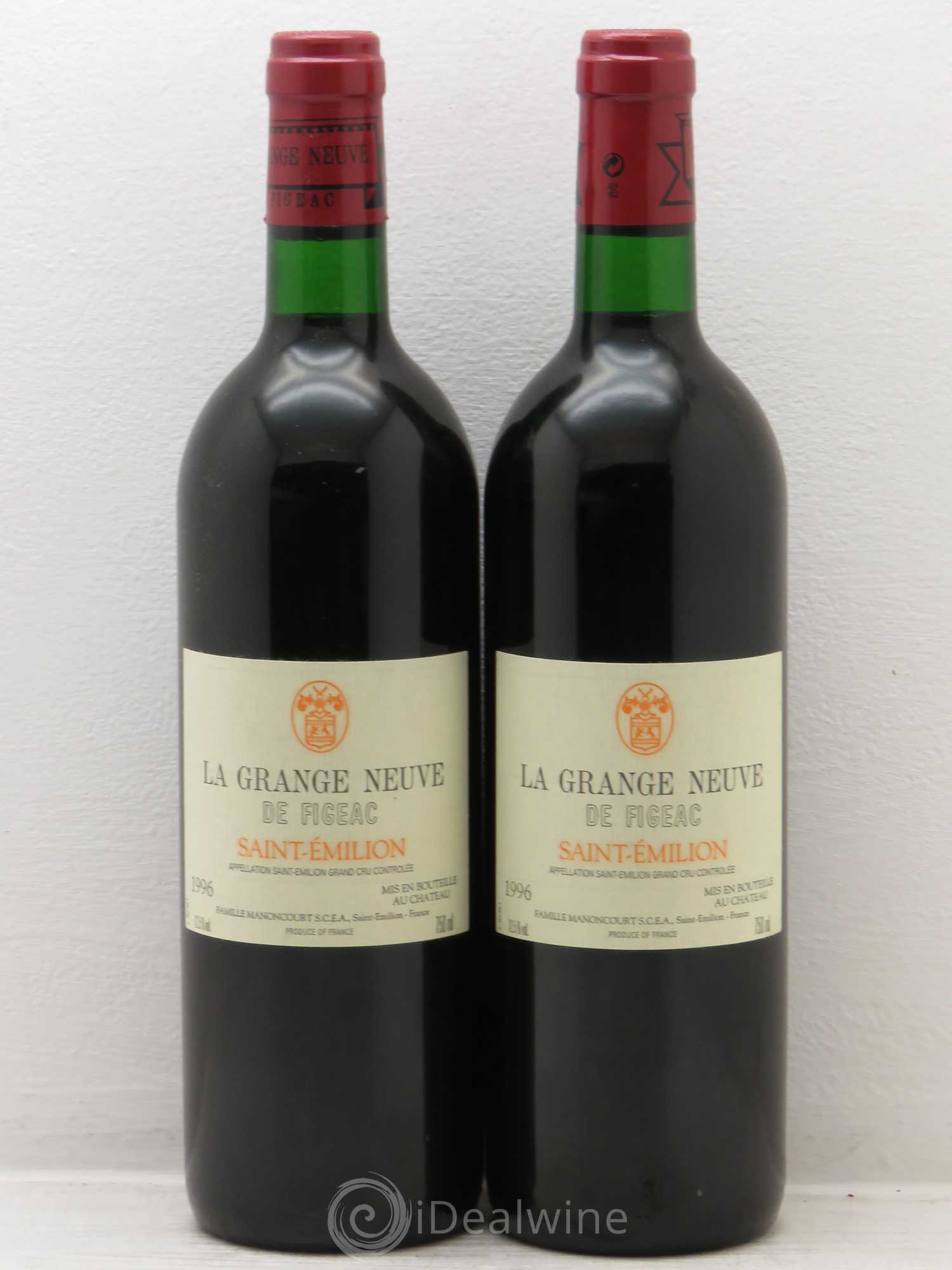 Château La Grange Neuve de Figeac 1996 - Lot de 2 bouteilles - 0