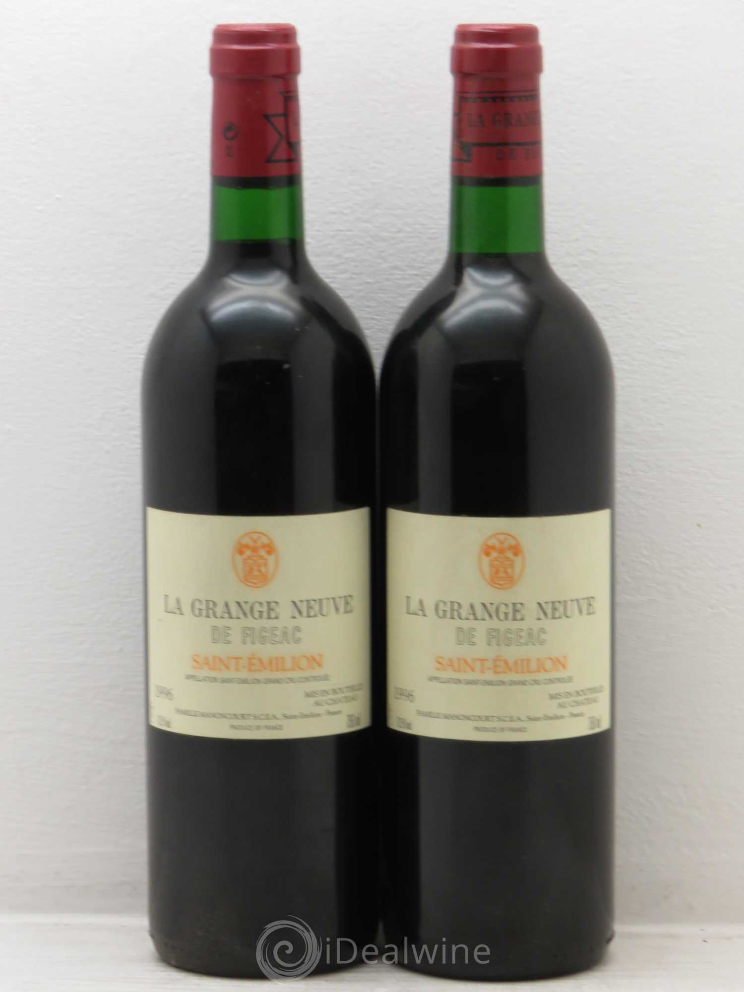 Château La Grange Neuve de Figeac 1996 - Lot de 2 bouteilles - 0