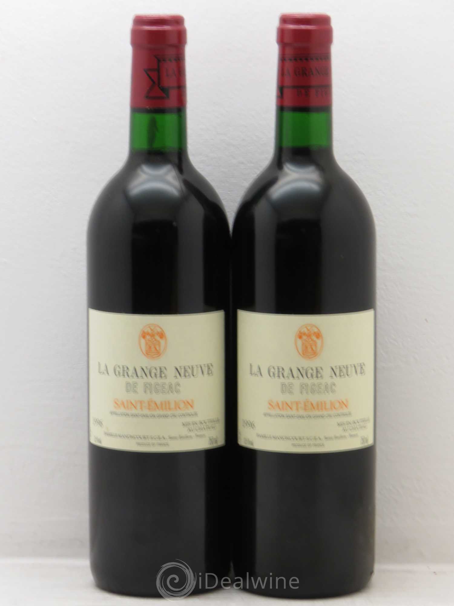 Château La Grange Neuve de Figeac 1996 - Lot de 2 bouteilles - 0