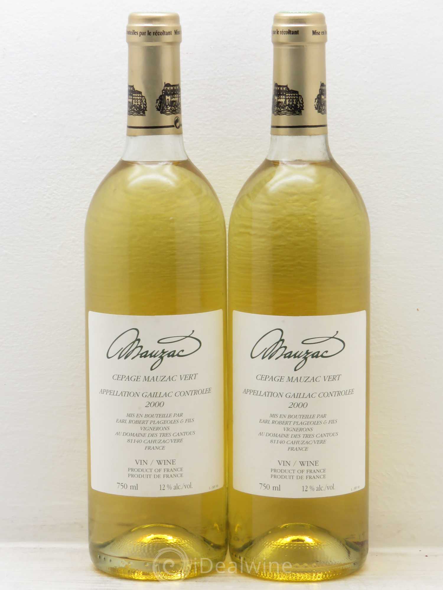 Divers Gaillac Mauzac Vert Plageole (sans prix de réserve) 2000 - Posten von 2 Flaschen - 0
