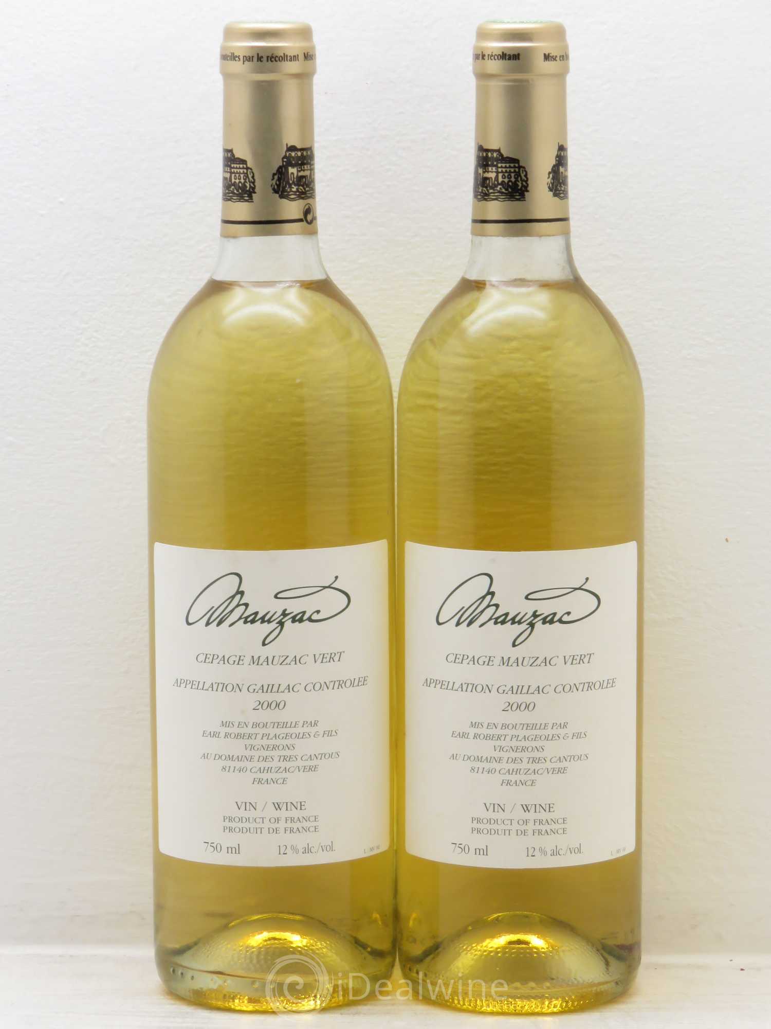 Divers Gaillac Mauzac Vert Plageole (sans prix de réserve) 2000 - Posten von 2 Flaschen - 0