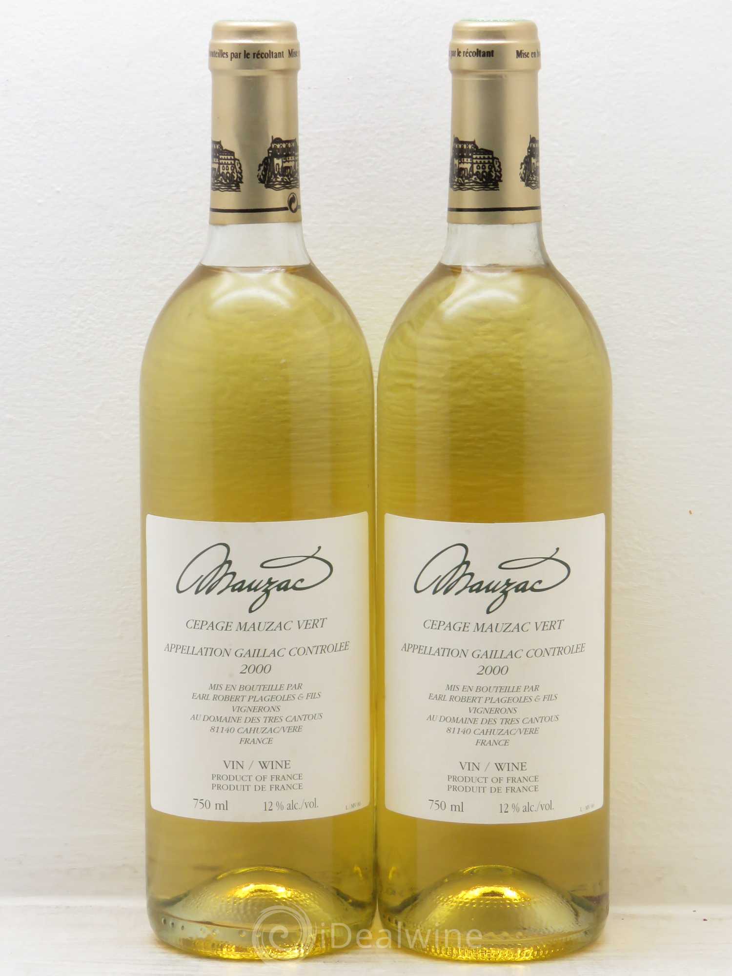 Divers Gaillac Mauzac Vert Plageole(sans prix de réserve) 2000 - Posten von 2 Flaschen - 0