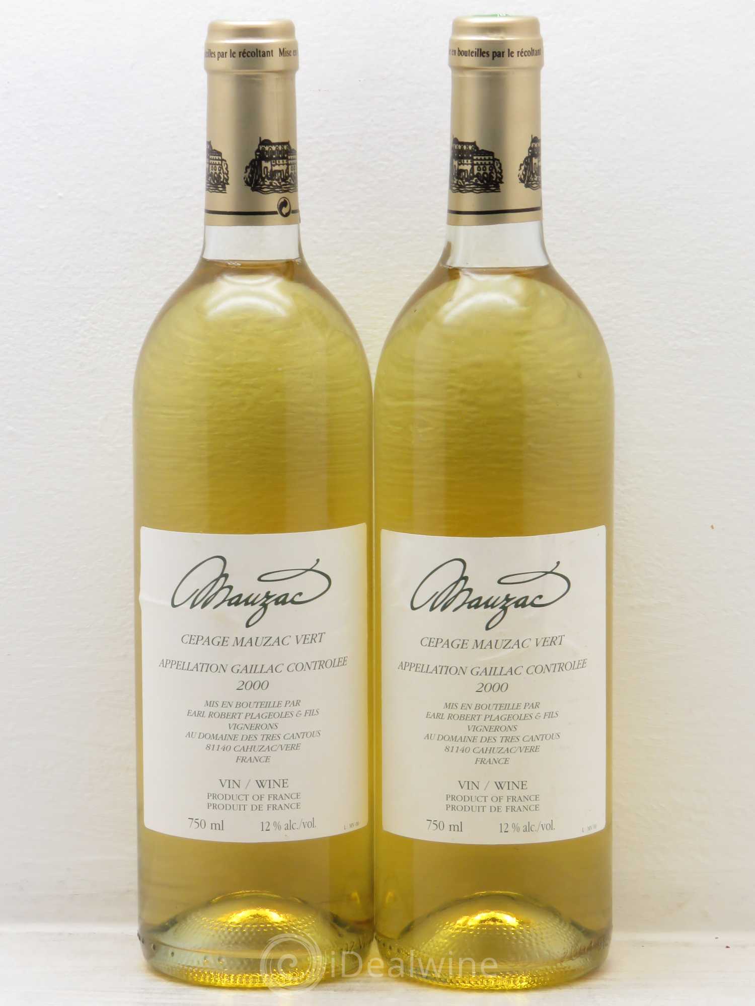 Divers Gaillac Mauzac Vert Plageole (sans prix de réserve) 2000 - Posten von 2 Flaschen - 0