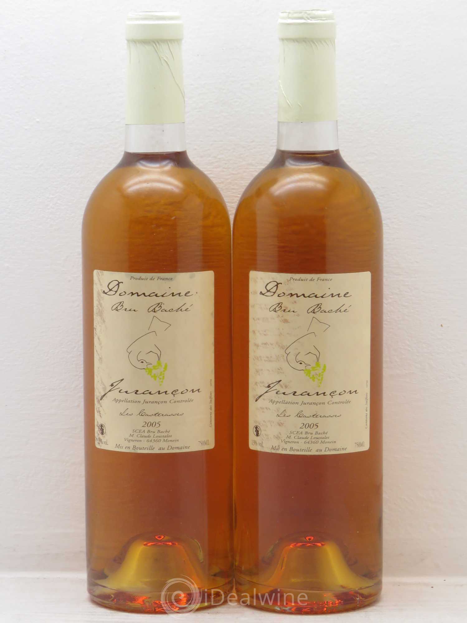 Jurançon Bru Bache Casterasses (Doux) (sans prix de réserve) 2005 - Posten von 2 Flaschen - 0