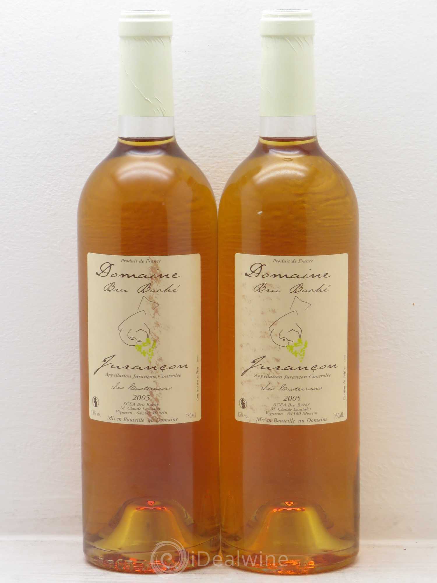 Jurançon Bru Bache Casterasses (Doux) (sans prix de réserve) 2005 - Posten von 2 Flaschen - 0