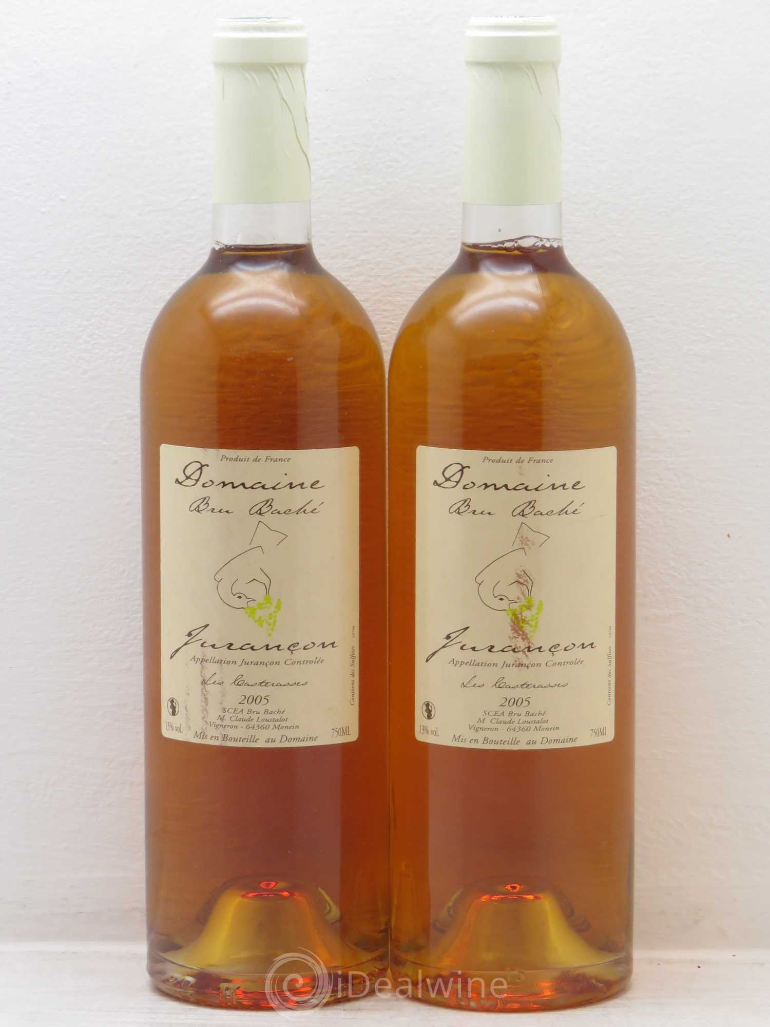 Jurançon Bru Bache Casterasses (Doux) (sans prix de réserve) 2005 - Posten von 2 Flaschen - 0