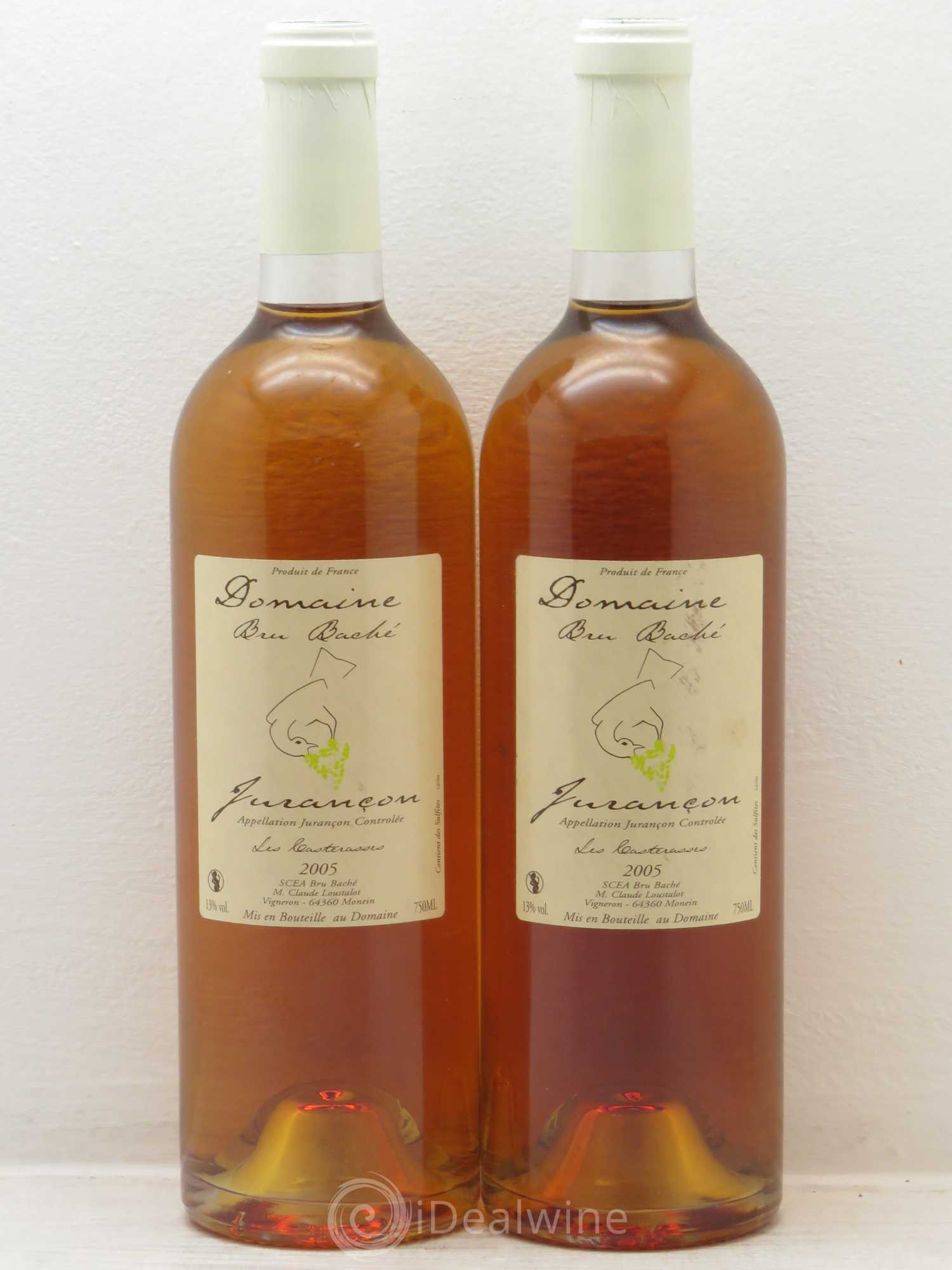 Jurançon Bru Bache Casterasses (Doux) (sans prix de réserve) 2005 - Posten von 2 Flaschen - 0