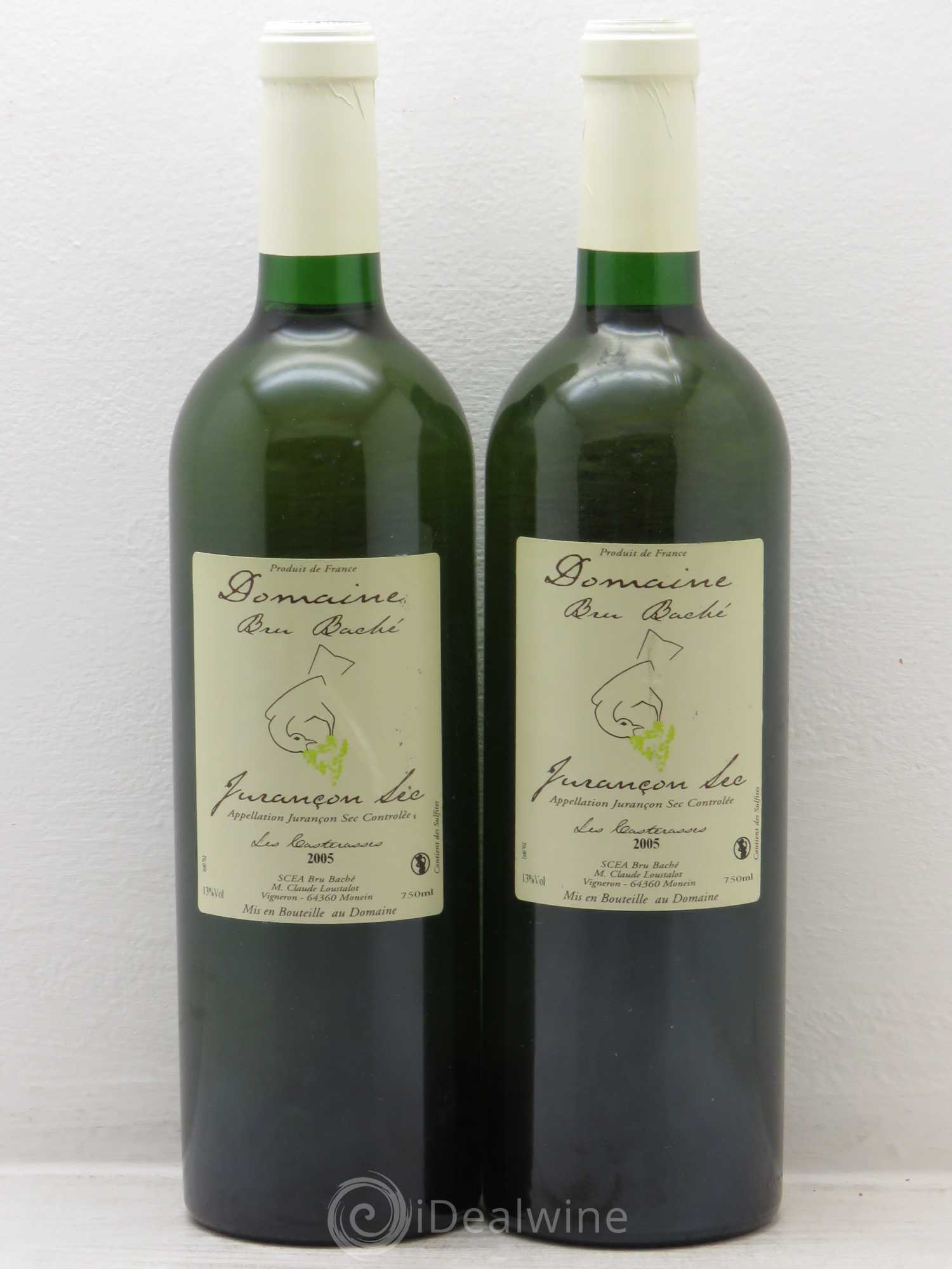 Jurançon Bru Bache Casterasses (Sec) (sans prix de réserve) 2005 - Posten von 2 Flaschen - 0