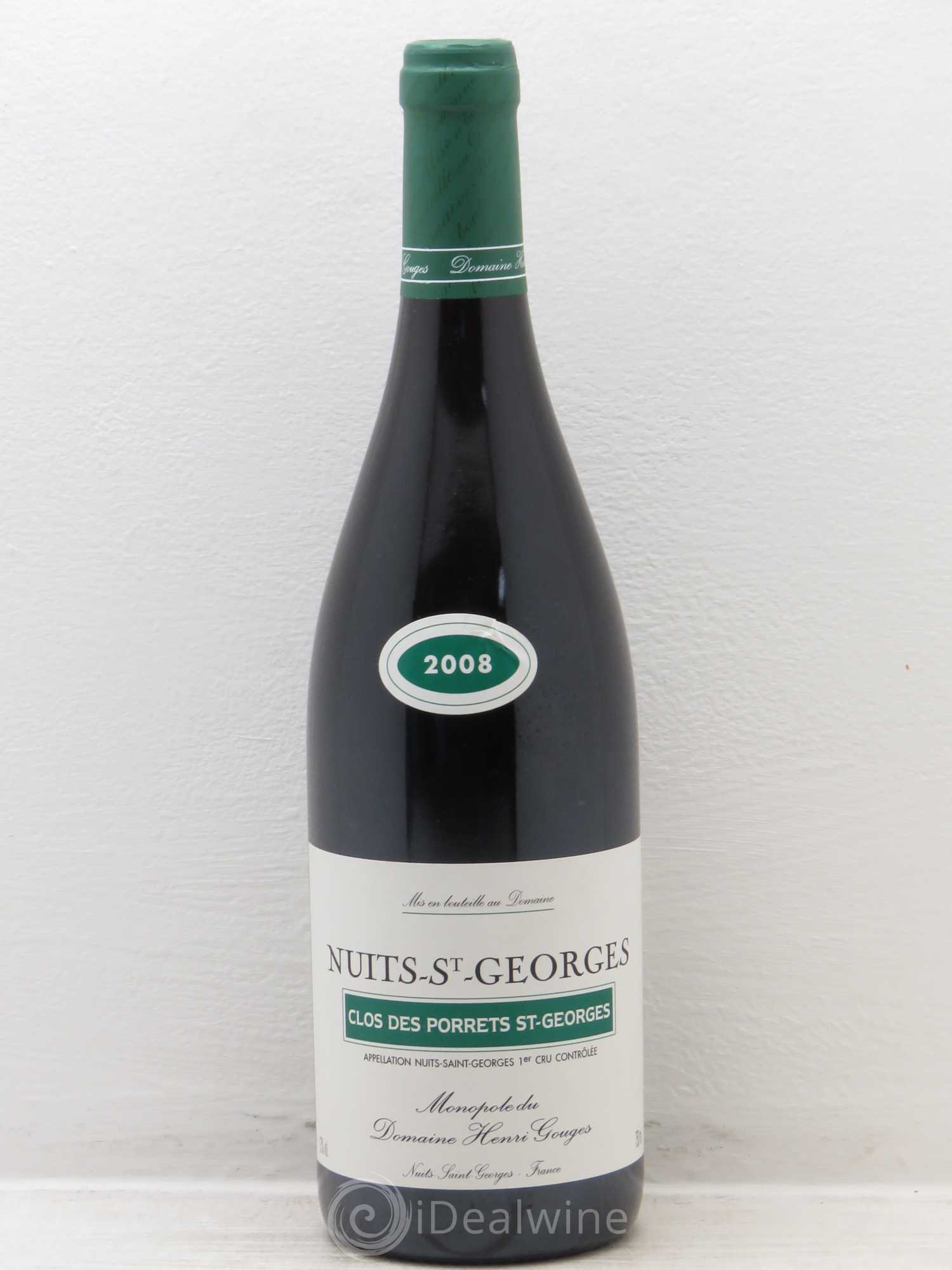 Nuits-Saint-Georges 1er Cru Clos des Porrets St Georges Henri Gouges 2008 - Lot de 1 bouteille - 0