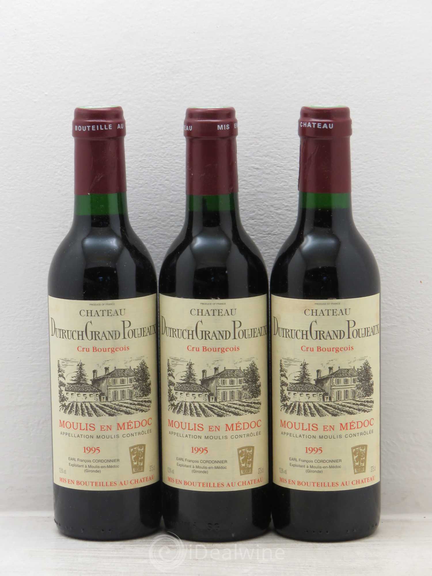 Château Dutruch Grand Poujeaux Cru Bourgeois (sans prix de réserve) 1995 - Lot de 3 demi bouteilles - 0