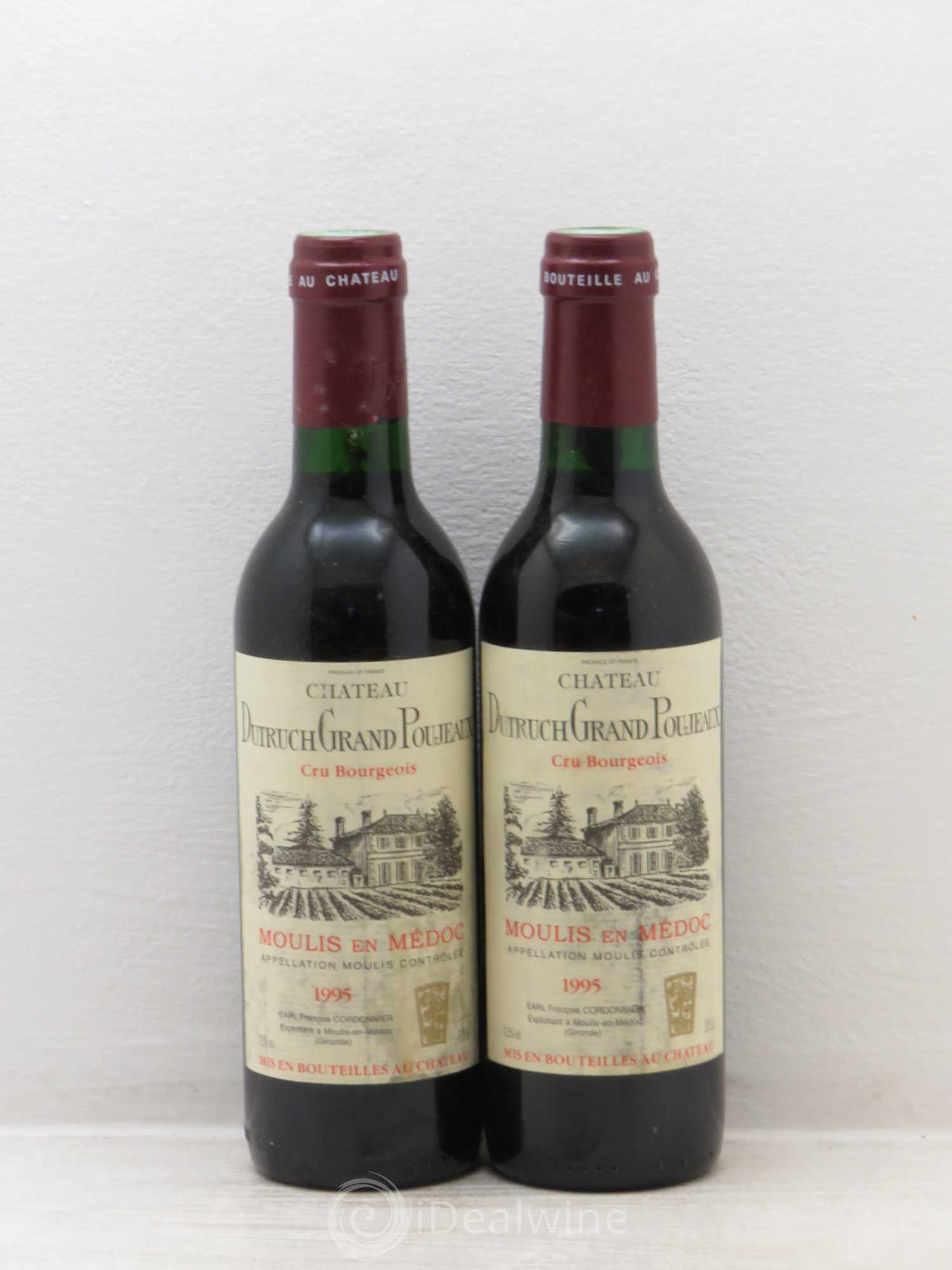 Château Dutruch Grand Poujeaux Cru Bourgeois (sans prix de réserve) 1995 - Lot de 2 demi bouteilles - 0