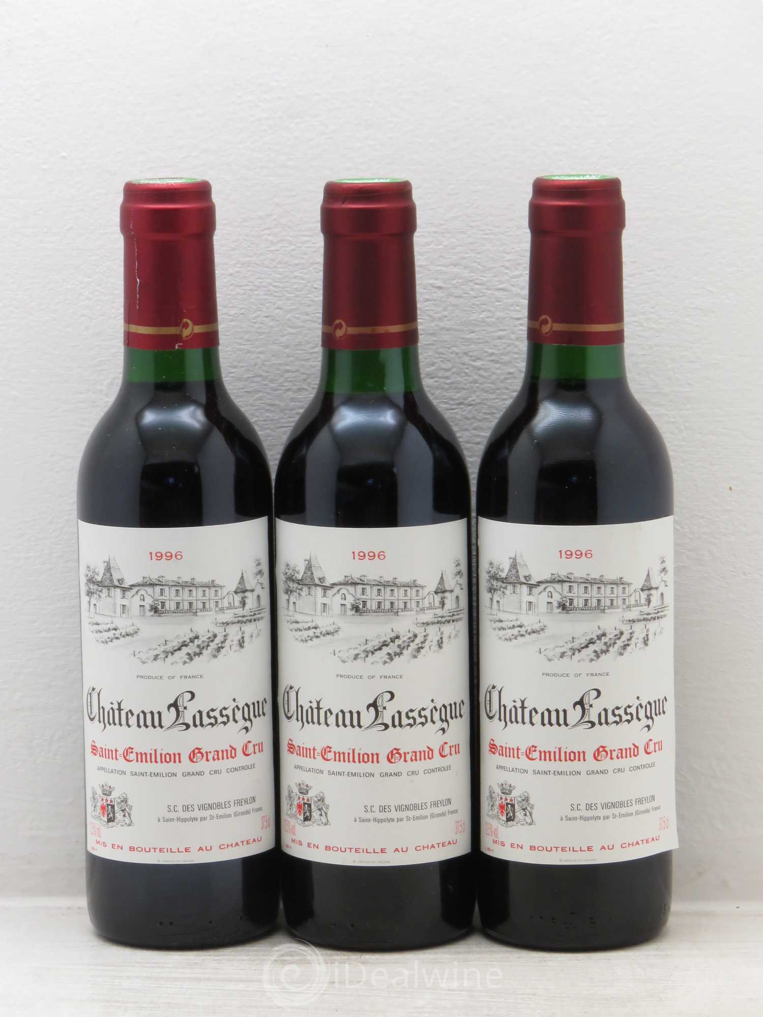 Saint-Émilion Château Lassegue (sans prix de réserve) 1996 - Posten von 3 Demi-Flaschen - 0