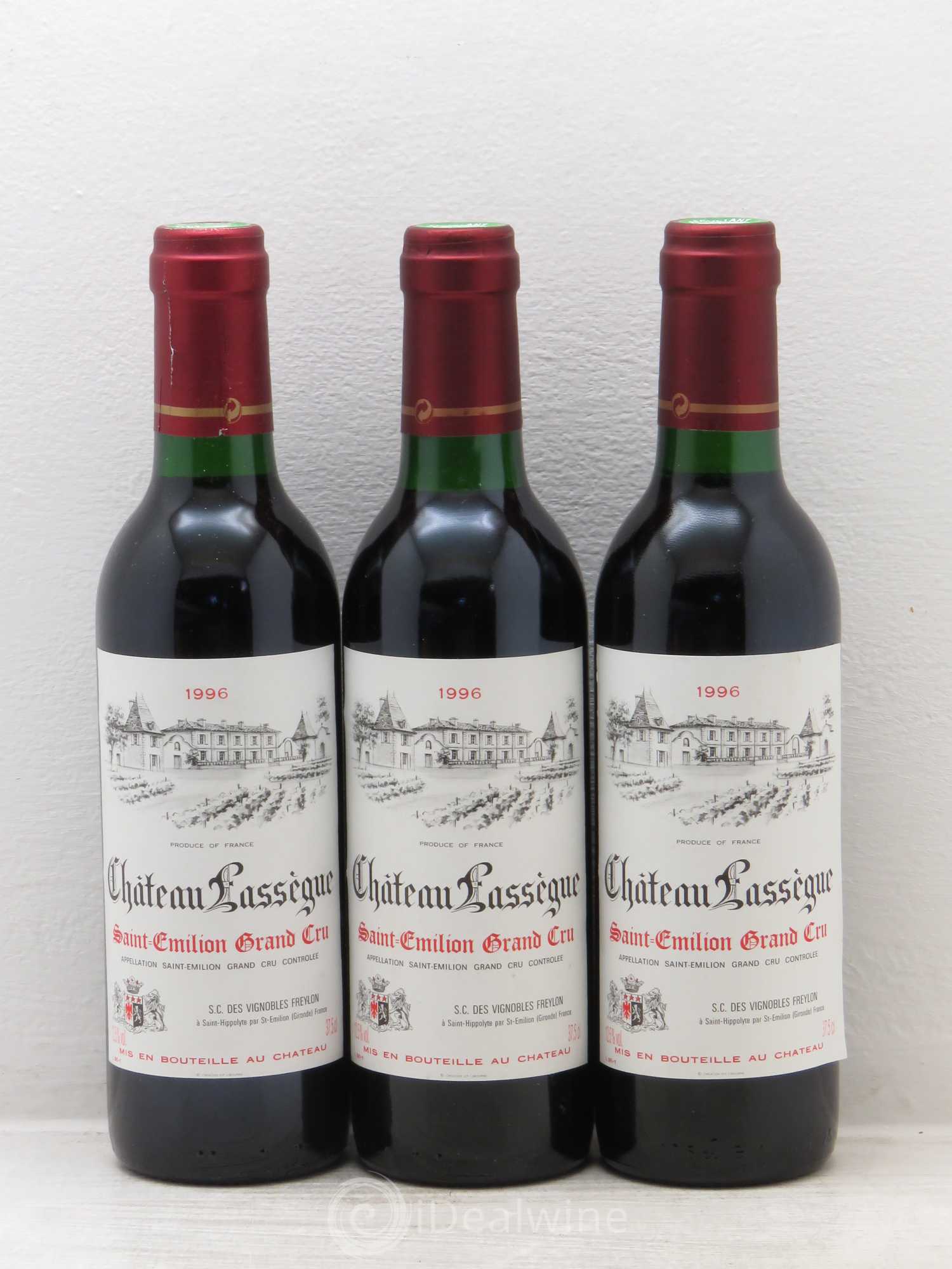 Saint-Émilion Château Lassegue (sans prix de réserve) 1996 - Posten von 3 Demi-Flaschen - 0